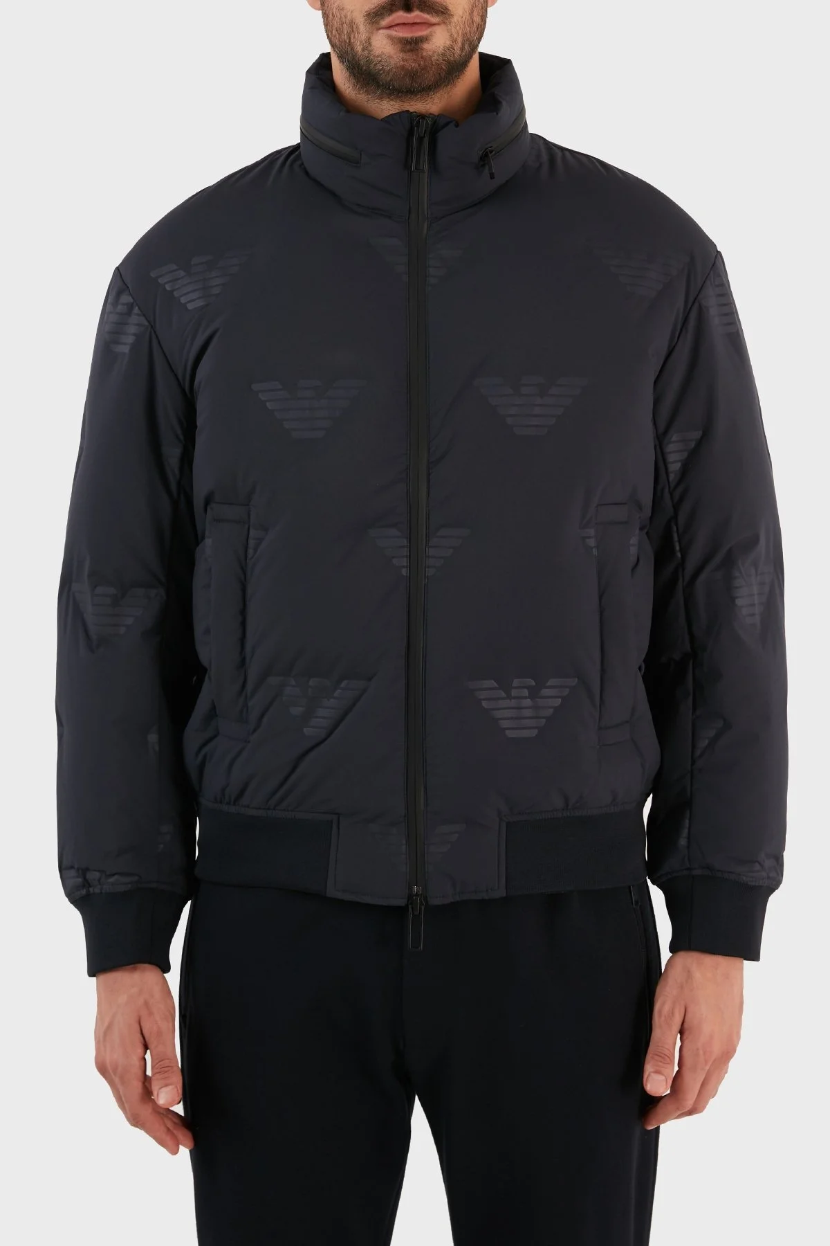 Emporio Armani Regular Fit Su ve Rüzgar Geçirmez Ördek Tüyü Dolgulu Erkek Mont 6L1BP4 1NNDZ 0920 LACİVERT - 1