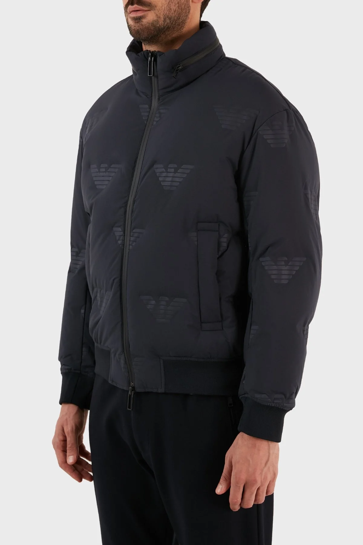 Emporio Armani Regular Fit Su ve Rüzgar Geçirmez Ördek Tüyü Dolgulu Erkek Mont 6L1BP4 1NNDZ 0920 LACİVERT - 2