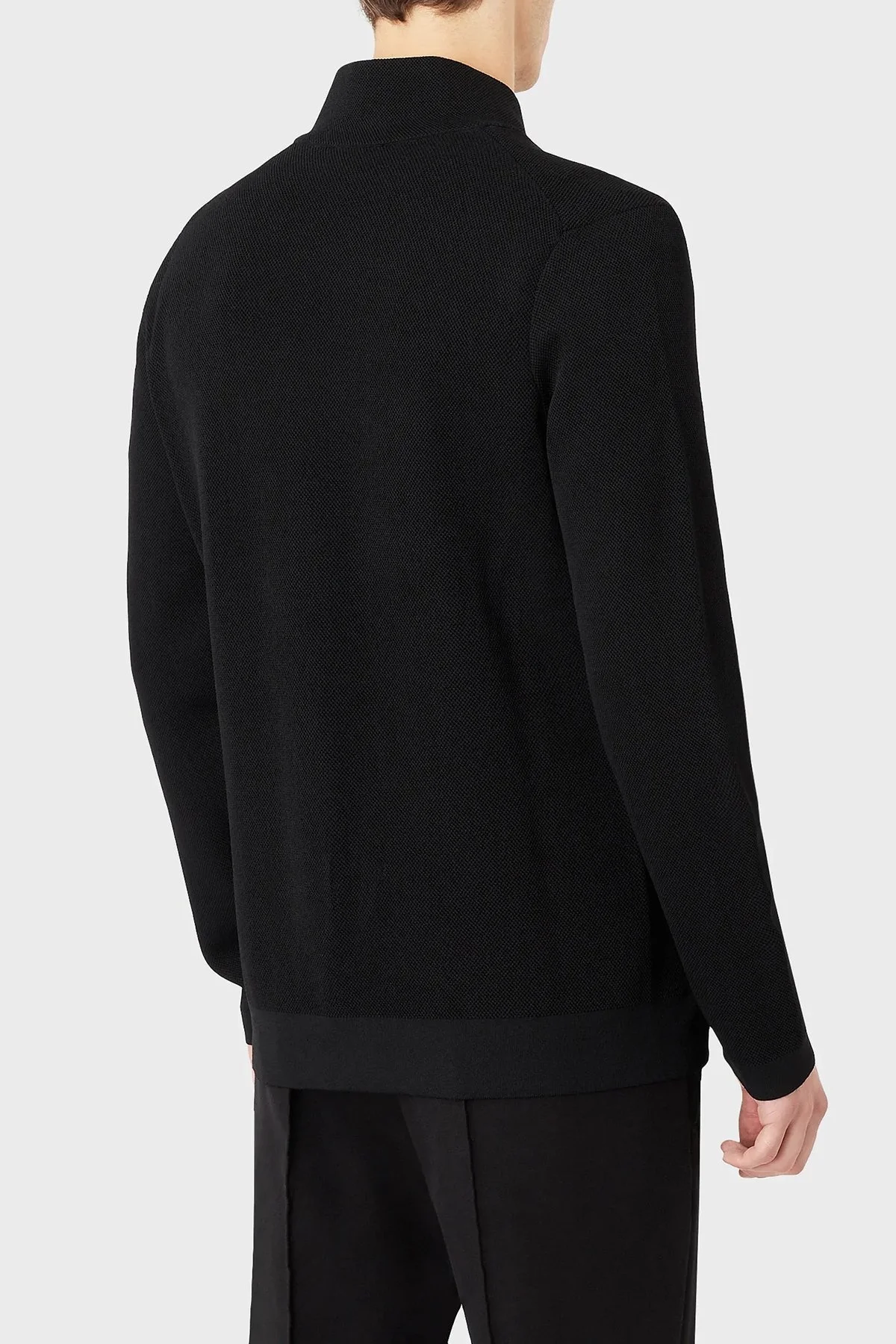 Emporio Armani Regular Fit Triko Erkek Ceket 6L1GY1 1MFDZ 0999 SİYAH - 2