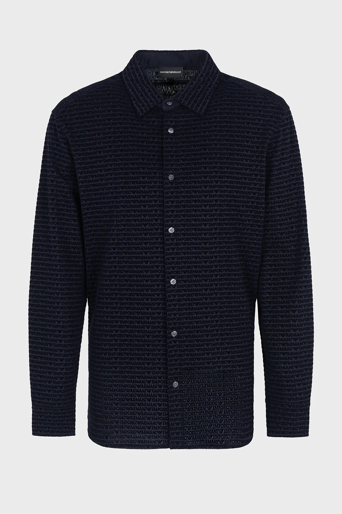 Emporio Armani Regular Fit Tümü Logolu Erkek Gömlek EM001537 AF10017 FB229 LACİVERT - 5
