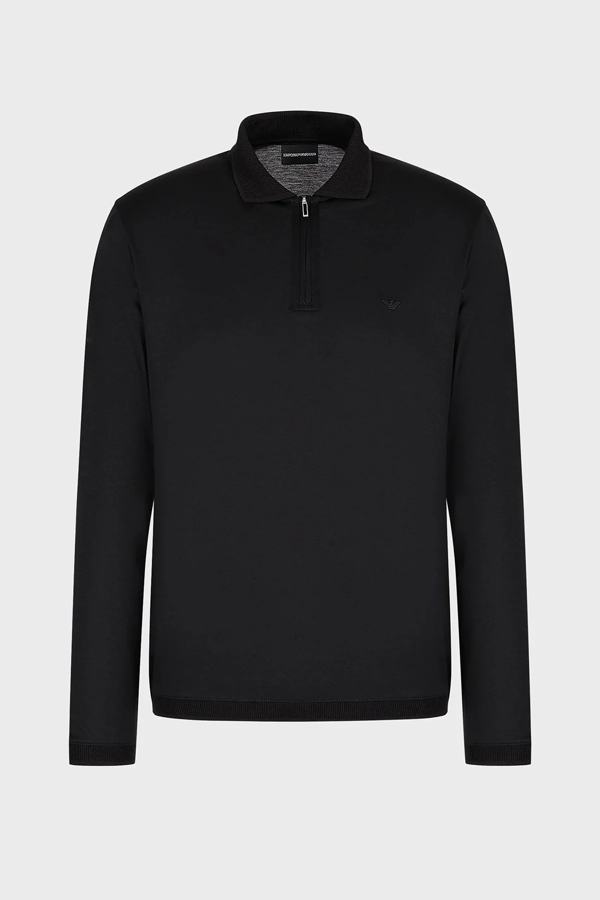 Emporio Armani Regular Fit Uzun Kollu Erkek Polo Yaka T Shirt 6R1F85 1JUVZ 0999 SİYAH - 2