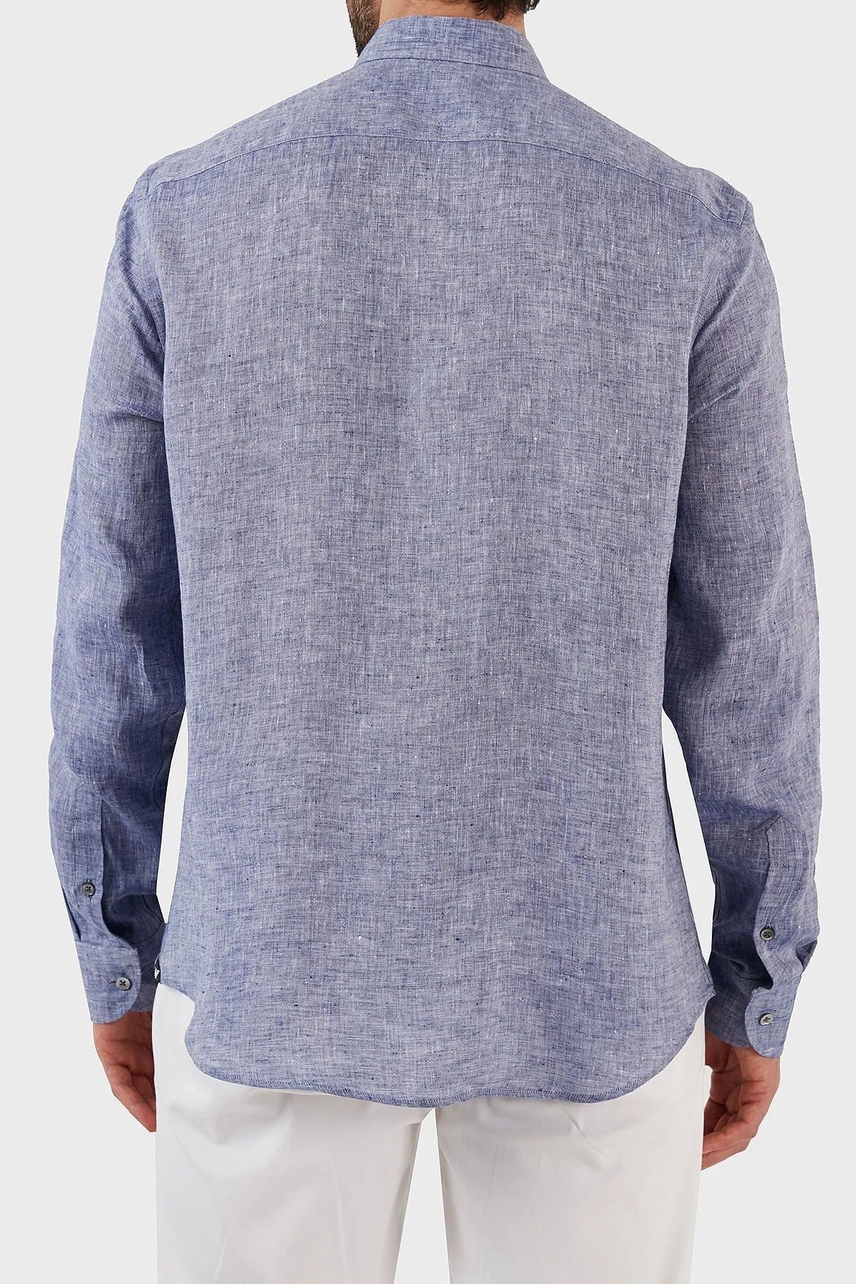 Emporio Armani Regular Fit Uzun Kollu Keten Erkek Gömlek D41SM0 D10F9 919 LACİVERT - 10