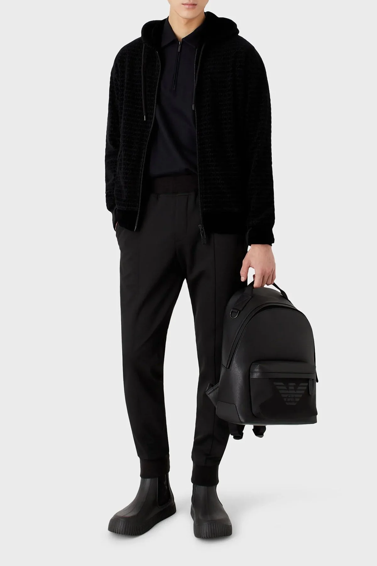 Emporio Armani Regular Fit Yün Karışımlı Cepli Jogger Erkek Pantolon 6L1PD3 1JJYZ 0999 SİYAH - 1