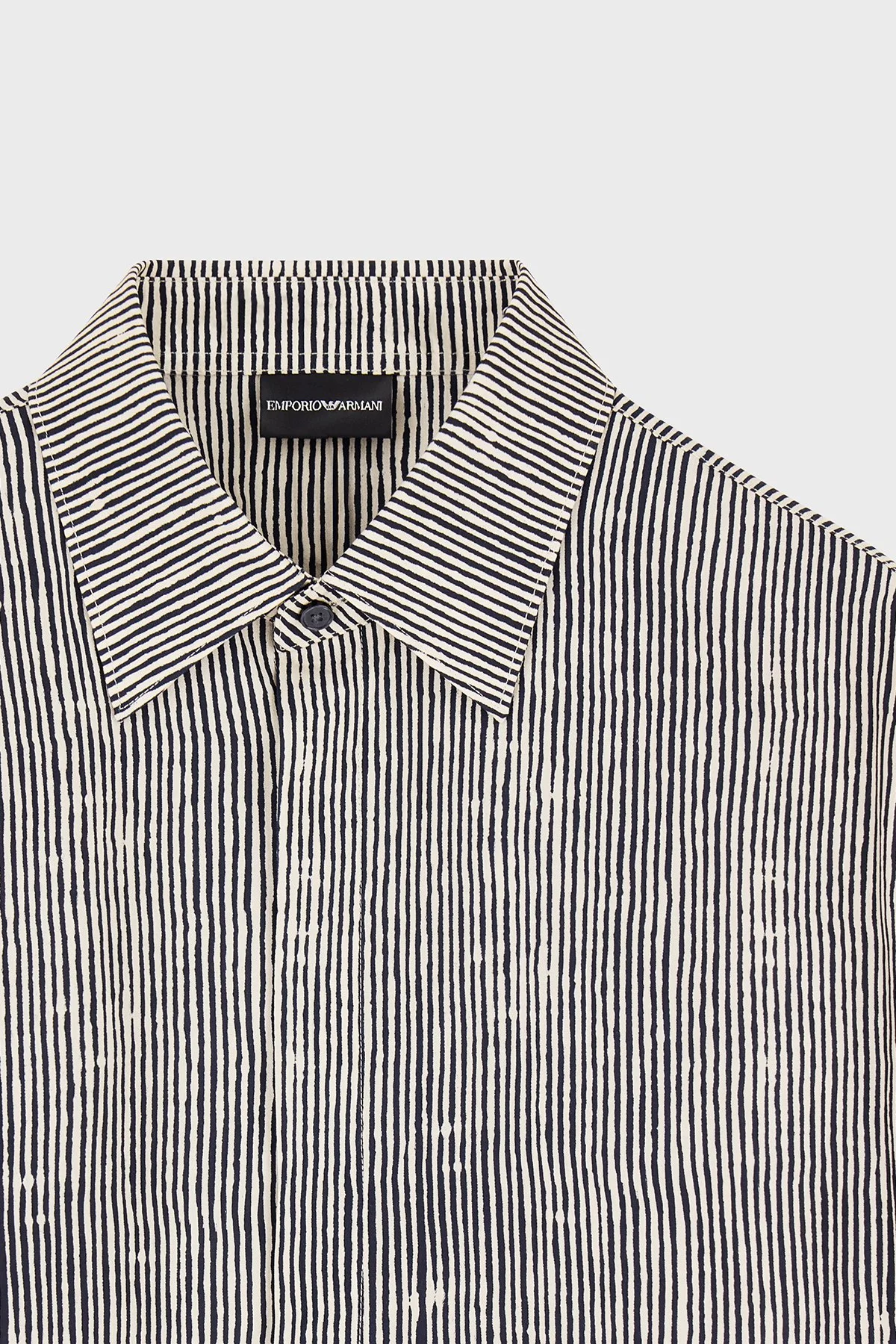 Emporio Armani Relaxed Fit Baskılı Uzun Kollu Erkek Gömlek EM004178 AF14214 F1183 SİYAH BEJ - 4