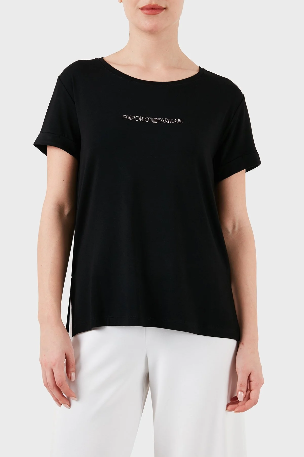 Emporio Armani Relaxed Fit Bisiklet Yaka Bayan T Shirt 262633 4R314 00020 SİYAH - 1