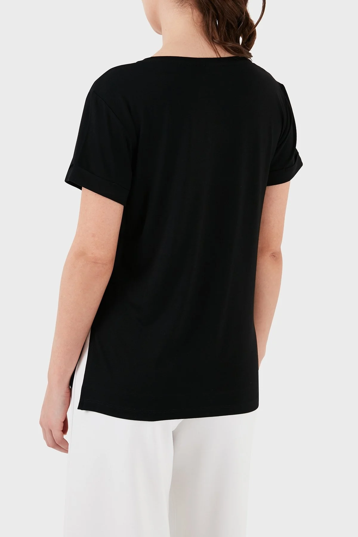 Emporio Armani Relaxed Fit Bisiklet Yaka Bayan T Shirt 262633 4R314 00020 SİYAH - 2