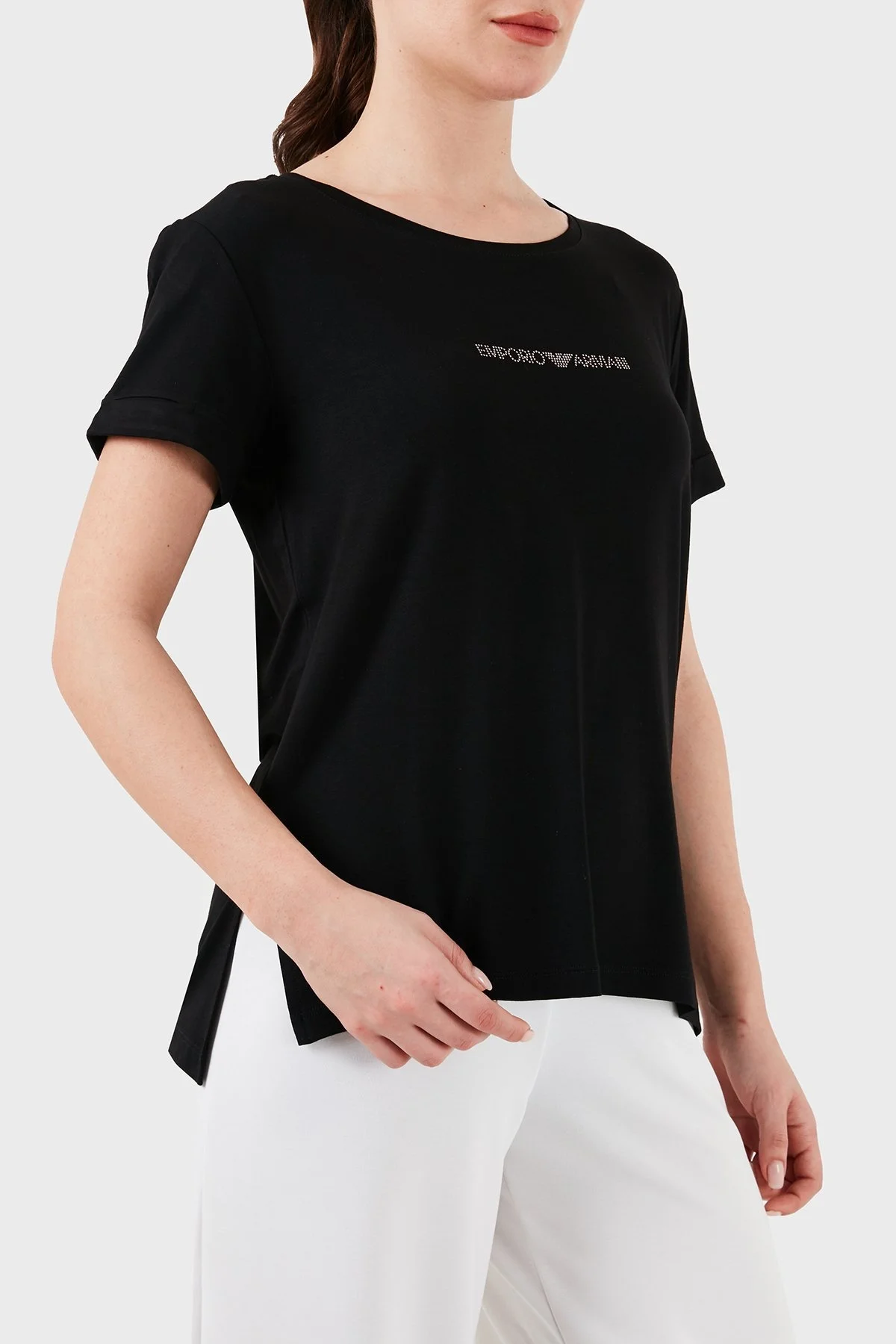 Emporio Armani Relaxed Fit Bisiklet Yaka Bayan T Shirt 262633 4R314 00020 SİYAH - 4