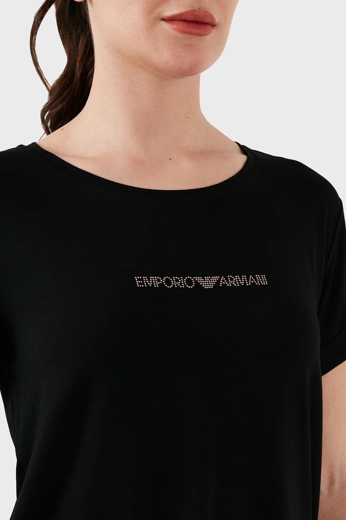 Emporio Armani Relaxed Fit Bisiklet Yaka Bayan T Shirt 262633 4R314 00020 SİYAH - 5
