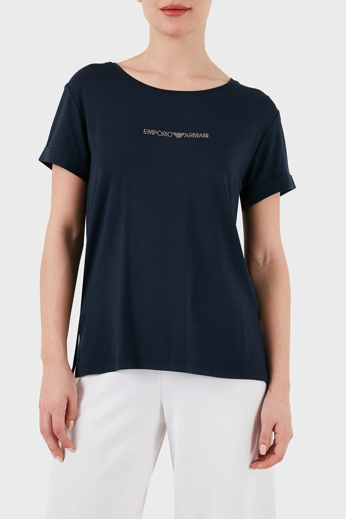 Emporio Armani Relaxed Fit Bisiklet Yaka Bayan T Shirt 262633 4R314 00135 LACİVERT - 1