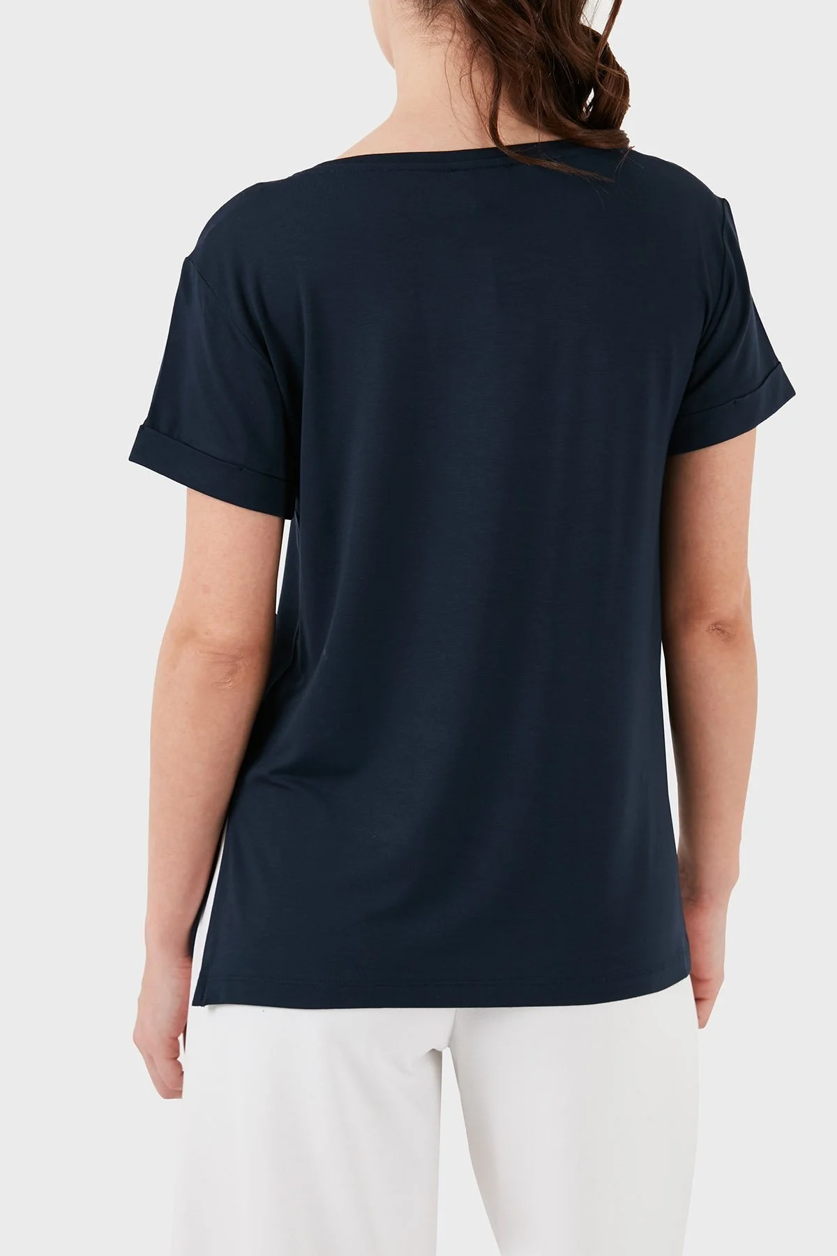 Emporio Armani Relaxed Fit Bisiklet Yaka Bayan T Shirt 262633 4R314 00135 LACİVERT - 2