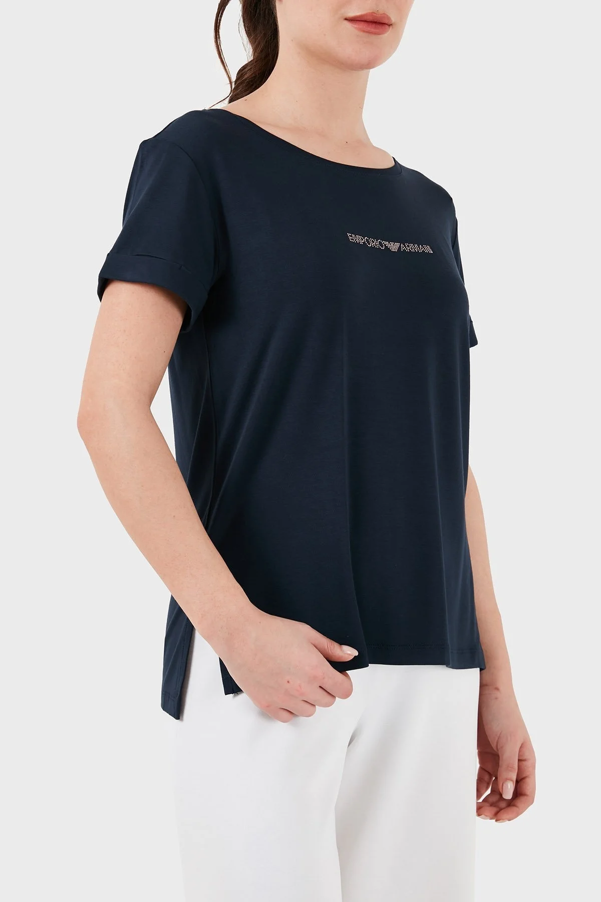 Emporio Armani Relaxed Fit Bisiklet Yaka Bayan T Shirt 262633 4R314 00135 LACİVERT - 4