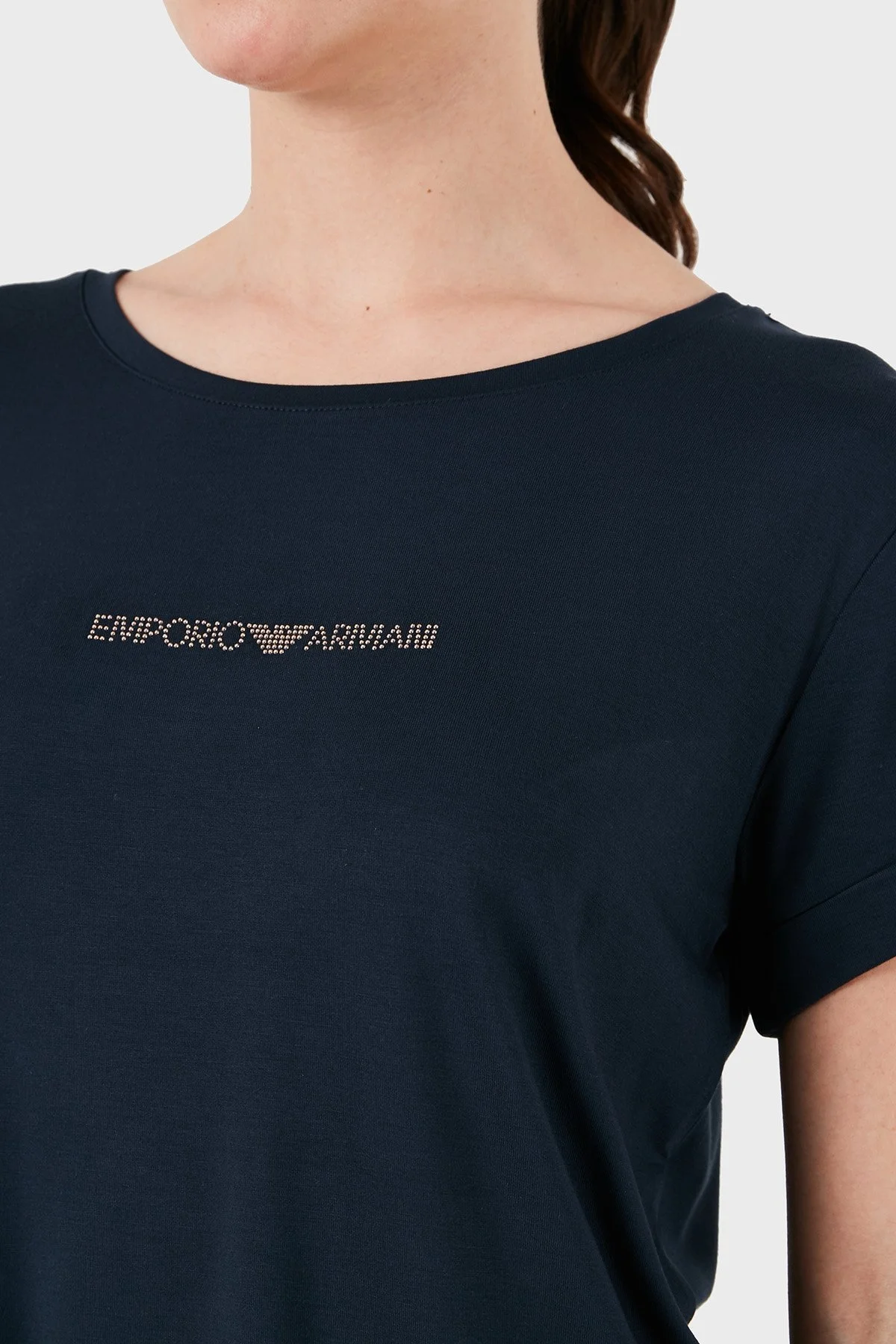 Emporio Armani Relaxed Fit Bisiklet Yaka Bayan T Shirt 262633 4R314 00135 LACİVERT - 5