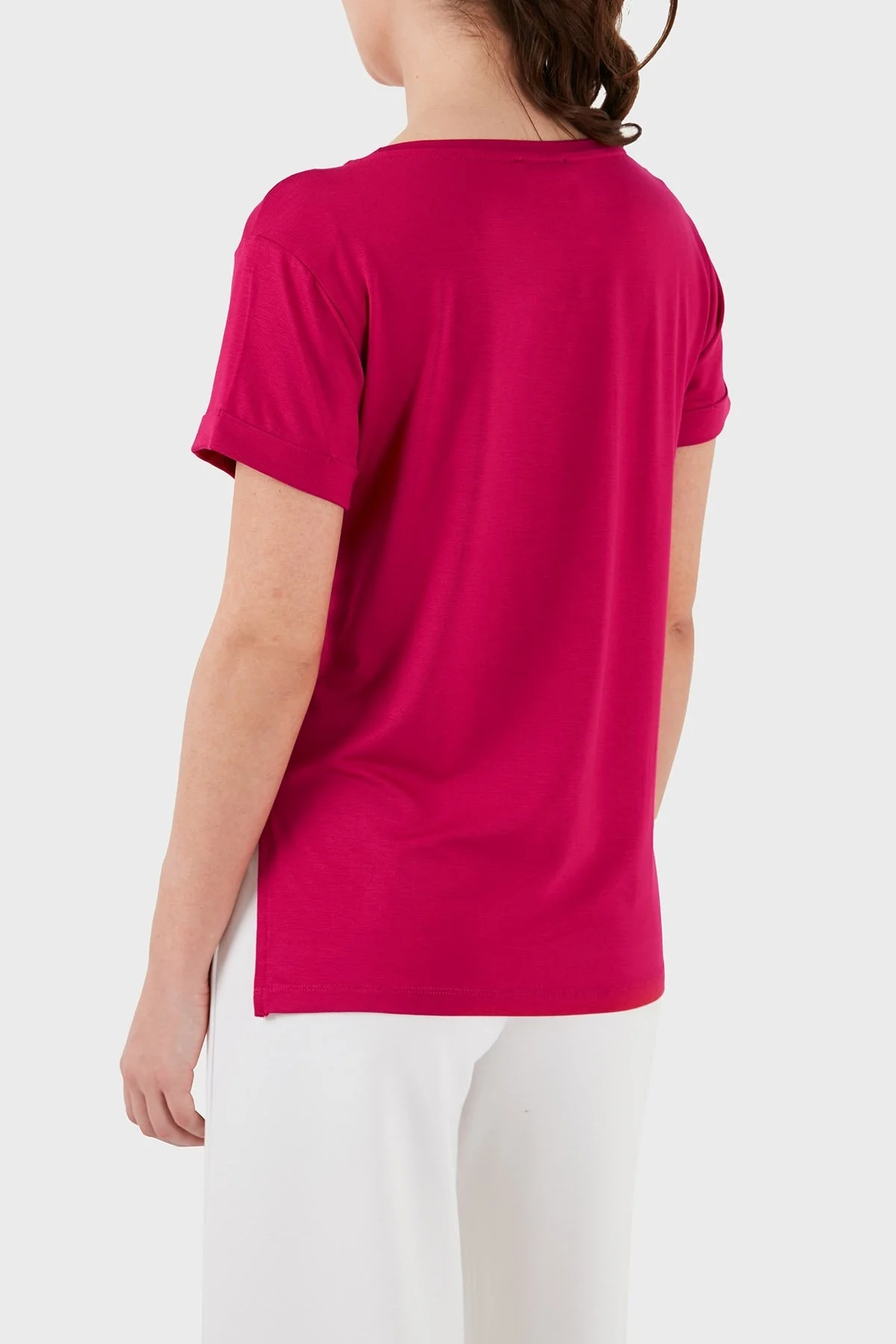 Emporio Armani Relaxed Fit Bisiklet Yaka Bayan T Shirt 262633 4R314 01975 KIRMIZI - 2