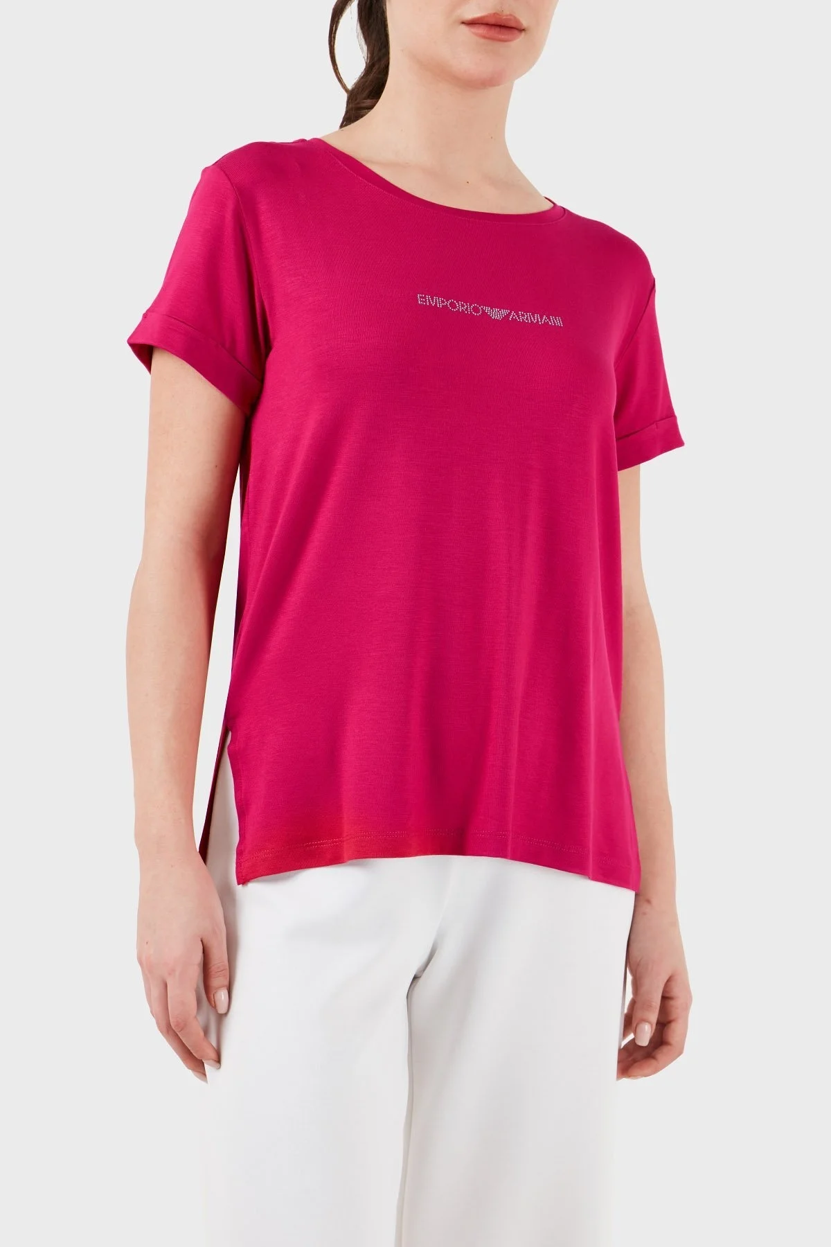 Emporio Armani Relaxed Fit Bisiklet Yaka Bayan T Shirt 262633 4R314 01975 KIRMIZI - 3