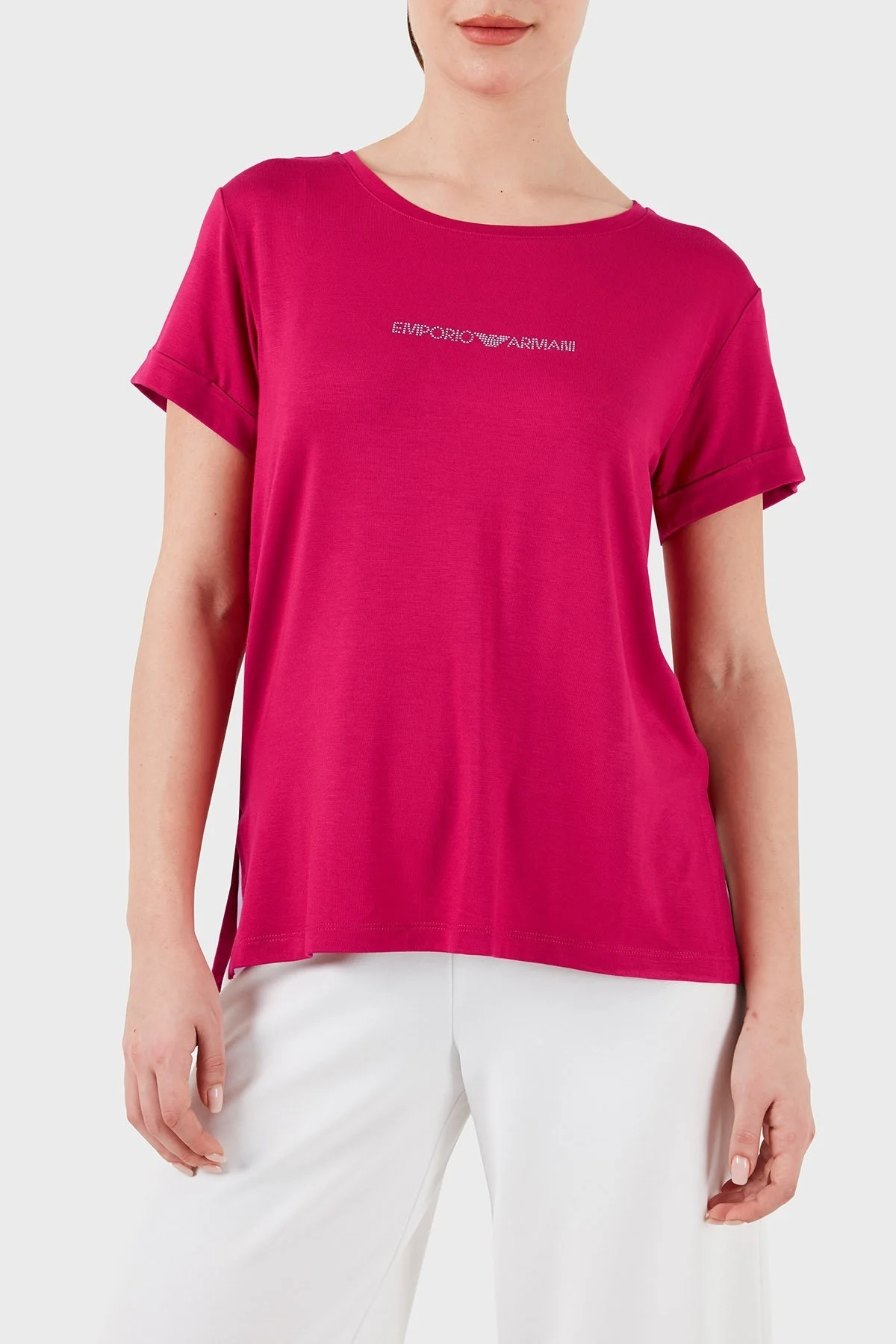 Emporio Armani Relaxed Fit Bisiklet Yaka Bayan T Shirt 262633 4R314 01975 KIRMIZI - 4