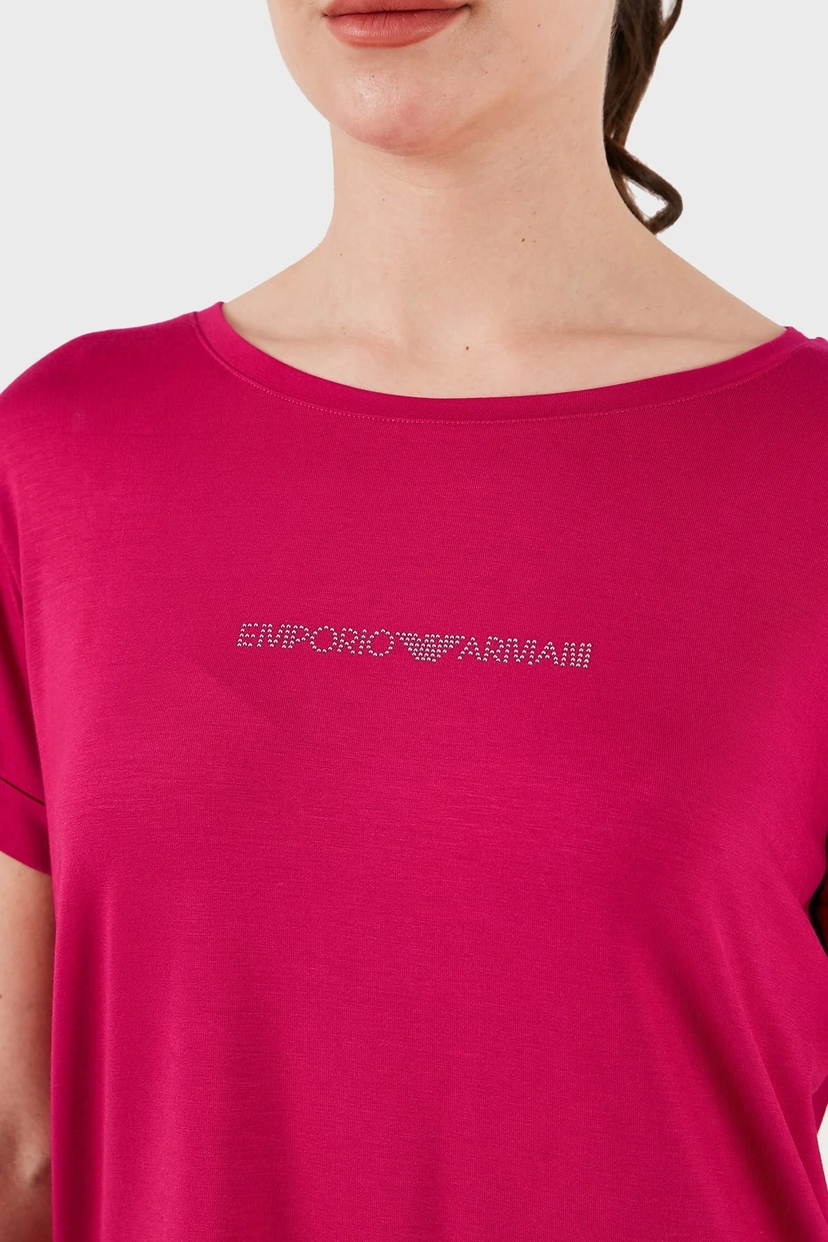 Emporio Armani Relaxed Fit Bisiklet Yaka Bayan T Shirt 262633 4R314 01975 KIRMIZI - 5