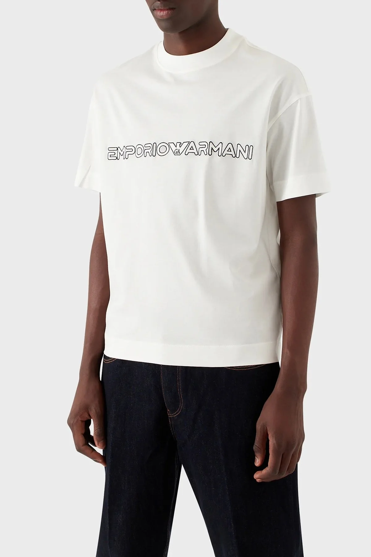 Emporio Armani Relaxed Fit Bisiklet Yaka Erkek T Shirt 3R1TBD 1JUVZ 0101 BEYAZ - 1