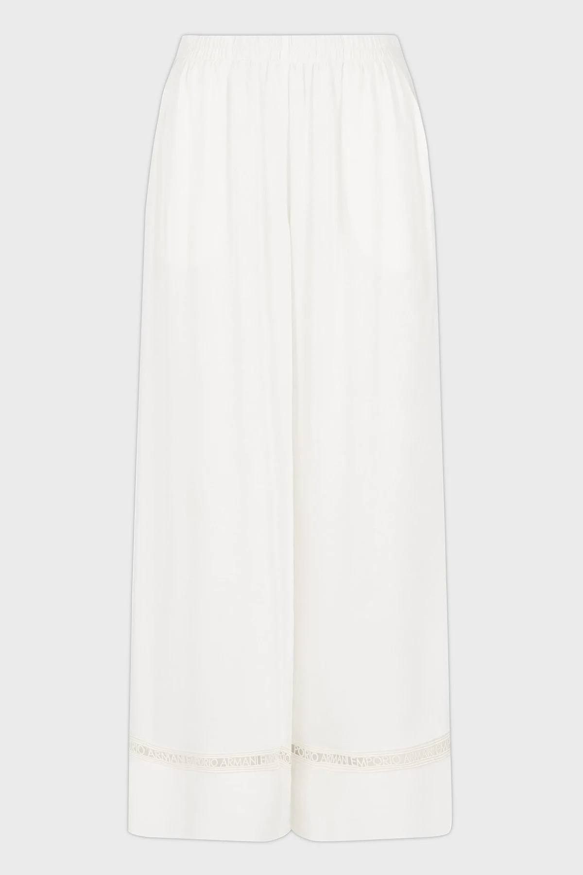 Emporio Armani Relaxed Fit Bol Paça Logo Dantelli Bayan Pantolon EW000790 AF12188 U1131 BEYAZ - 8