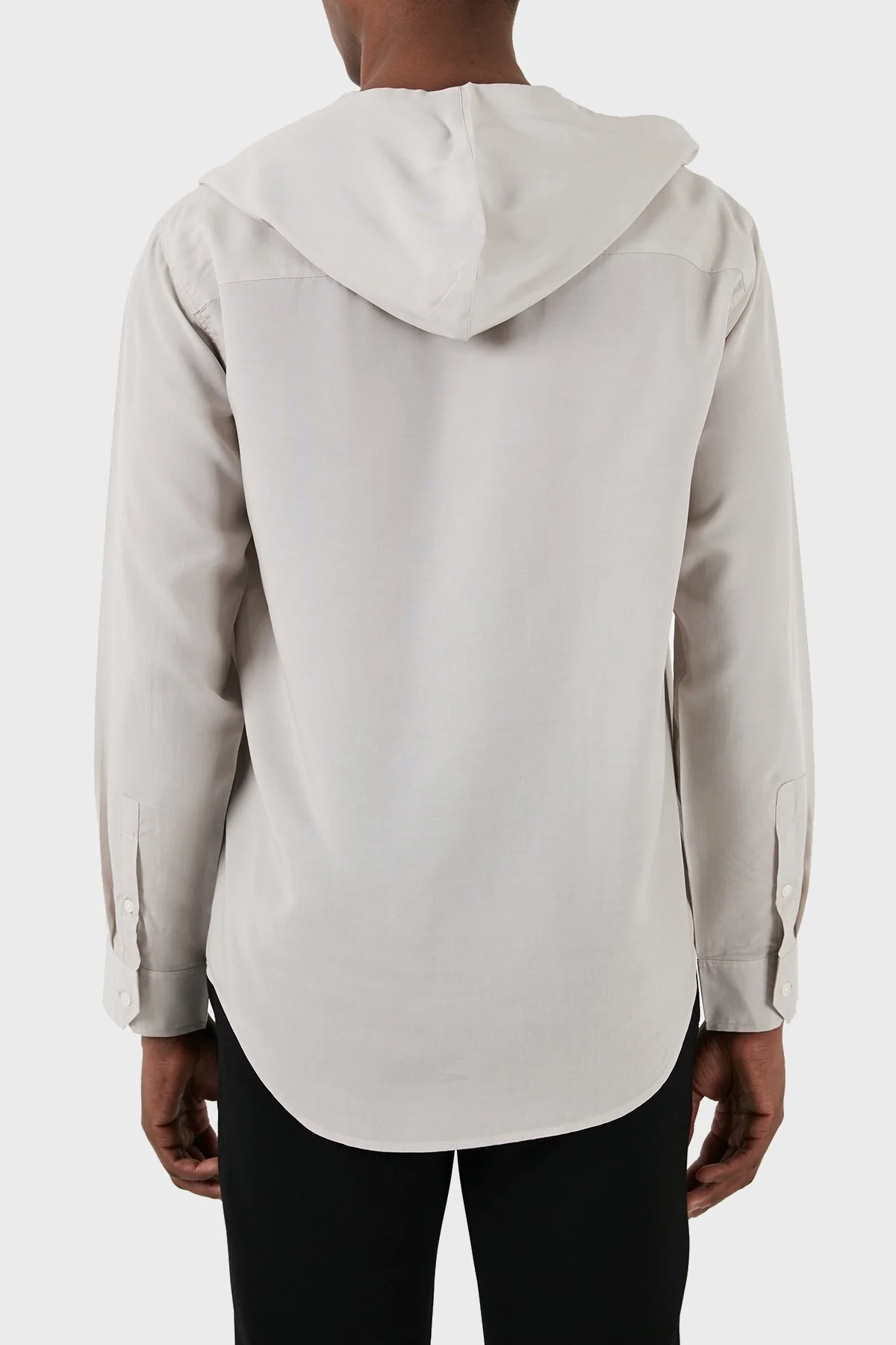 Emporio Armani Relaxed Fit Kapüşonlu Erkek Gömlek 3D1CG5 1NKGZ 06G2 GRİ - 3