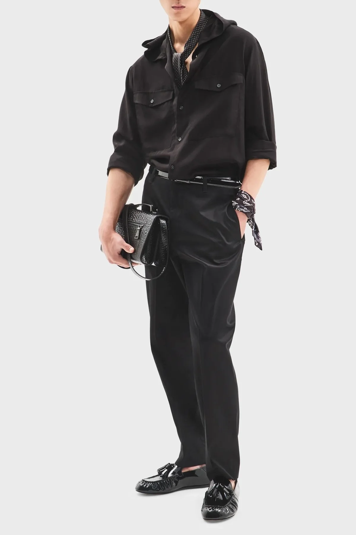 Emporio Armani Relaxed Fit Kapüşonlu Erkek Gömlek 3D1CG5 1NKGZ 0999 SİYAH - 1