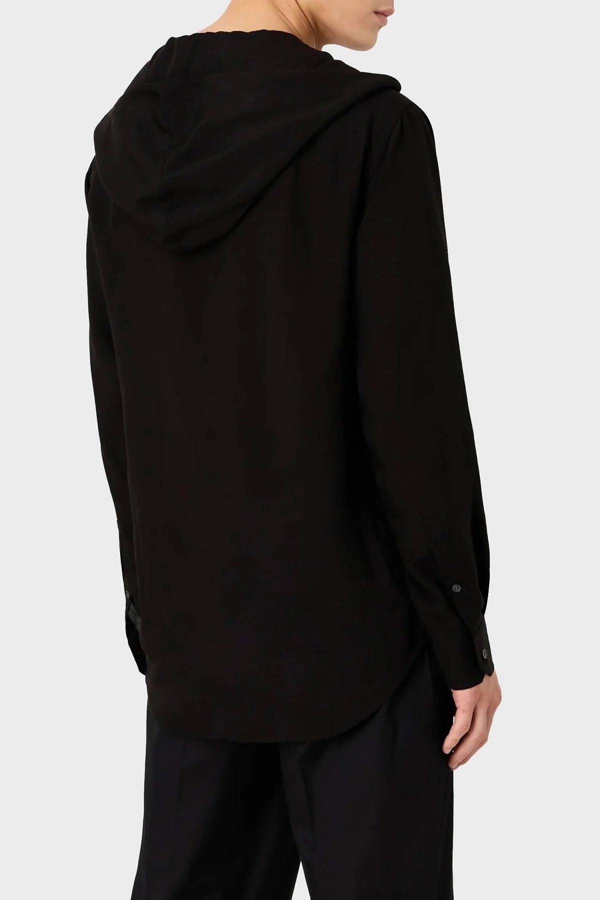 Emporio Armani Relaxed Fit Kapüşonlu Erkek Gömlek 3D1CG5 1NKGZ 0999 SİYAH - 2