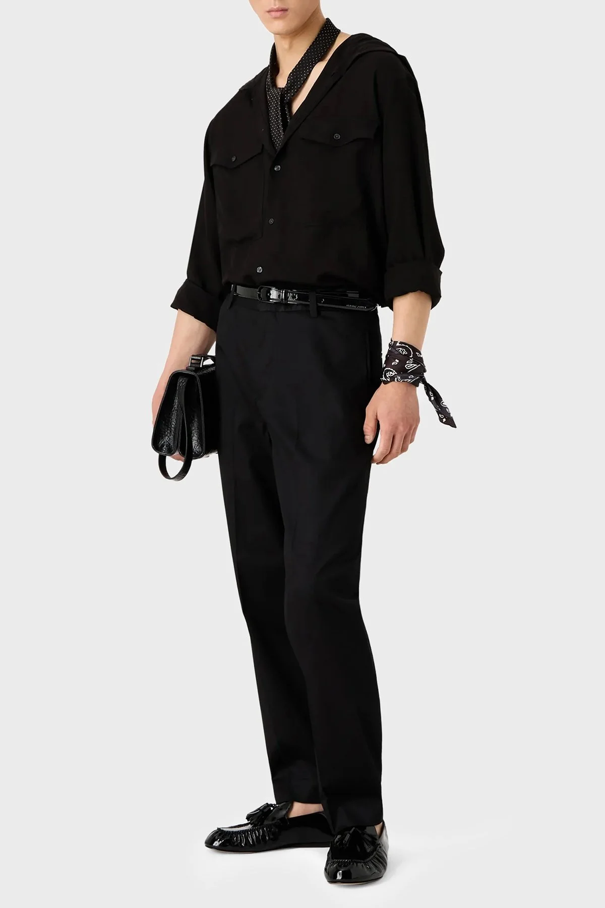 Emporio Armani Relaxed Fit Kapüşonlu Erkek Gömlek 3D1CG5 1NKGZ 0999 SİYAH - 4