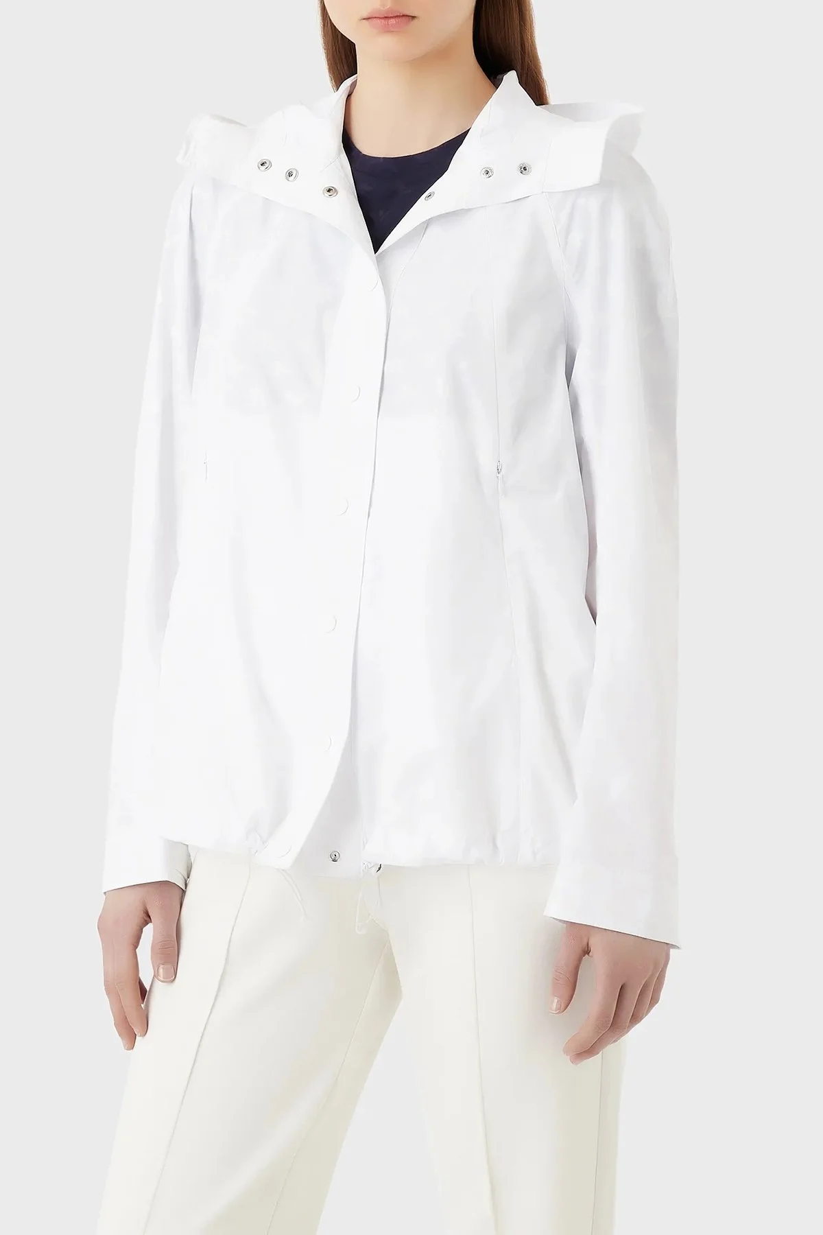 Emporio Armani Relaxed Fit Kapüşonlu Mevsimlik Bayan Mont 3R2B62 2NKZZ F105 BEYAZ - 7