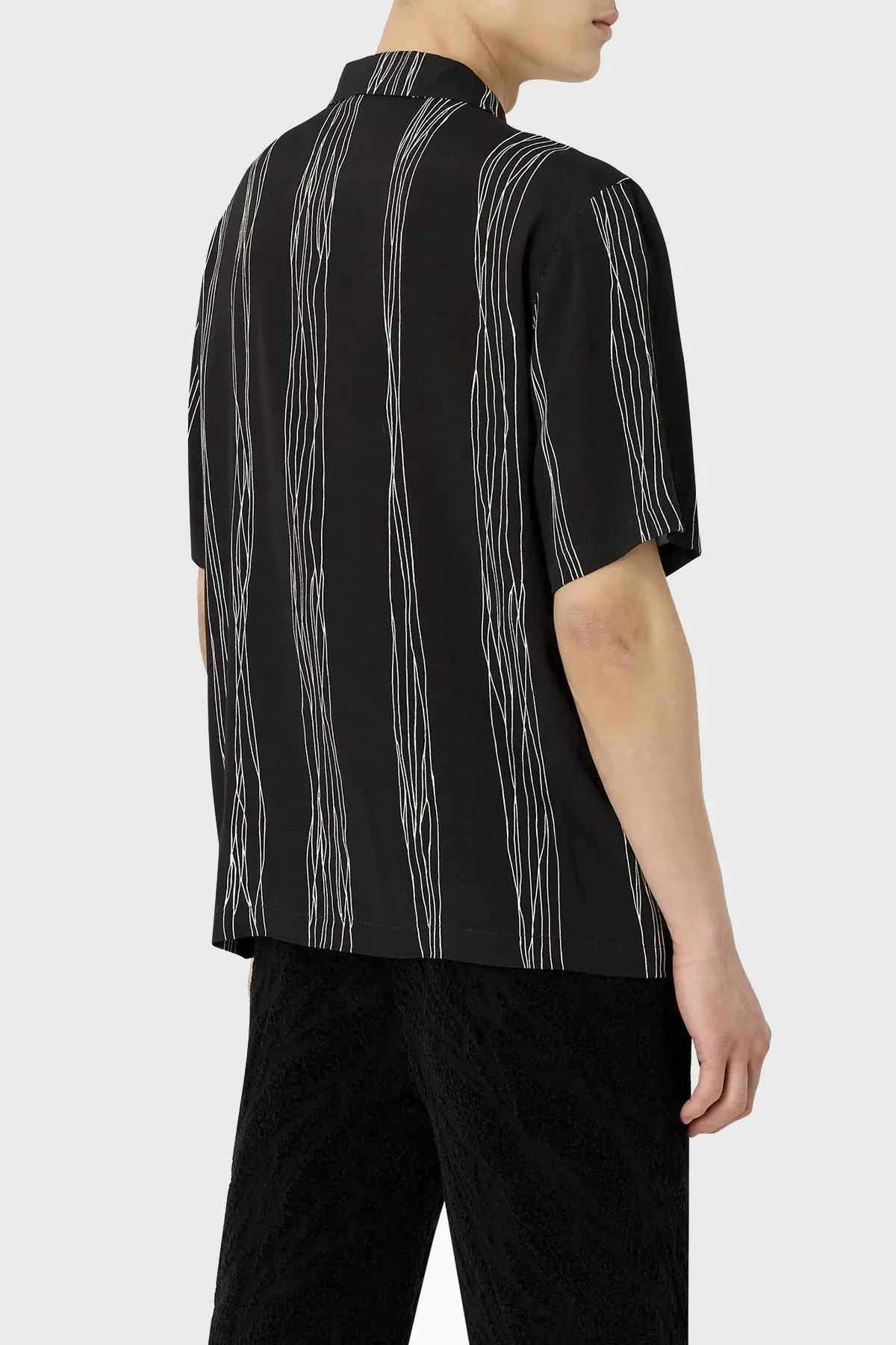 Emporio Armani Relaxed Fit Kısa Kollu Erkek Gömlek E31F25 F1022 999 SİYAH - 3