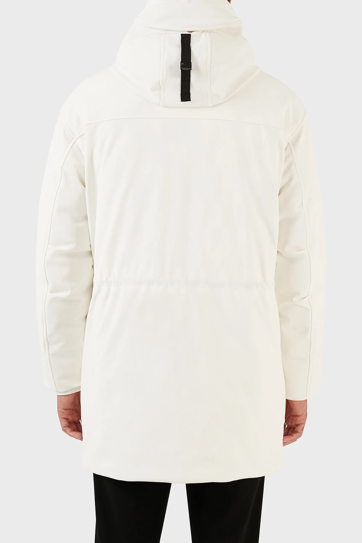 Emporio Armani Relaxed Fit Konforlu Esnek Kapüşonlu Uzun Erkek Mont 6L1L93 1NNHZ 0101 BEYAZ - 2