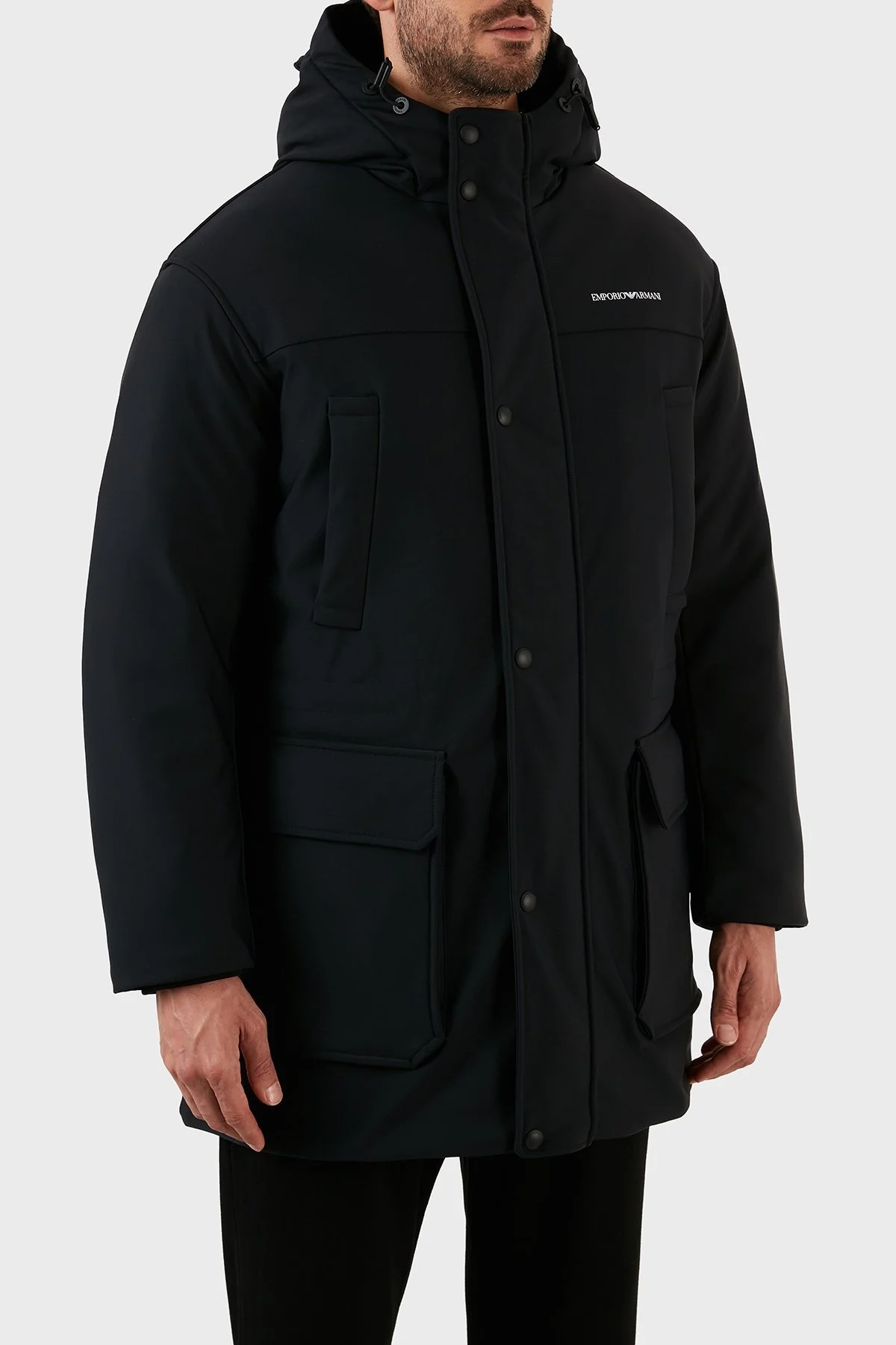 Emporio Armani Relaxed Fit Konforlu Esnek Kapüşonlu Uzun Erkek Mont 6L1L93 1NNHZ 0999 SİYAH - 3