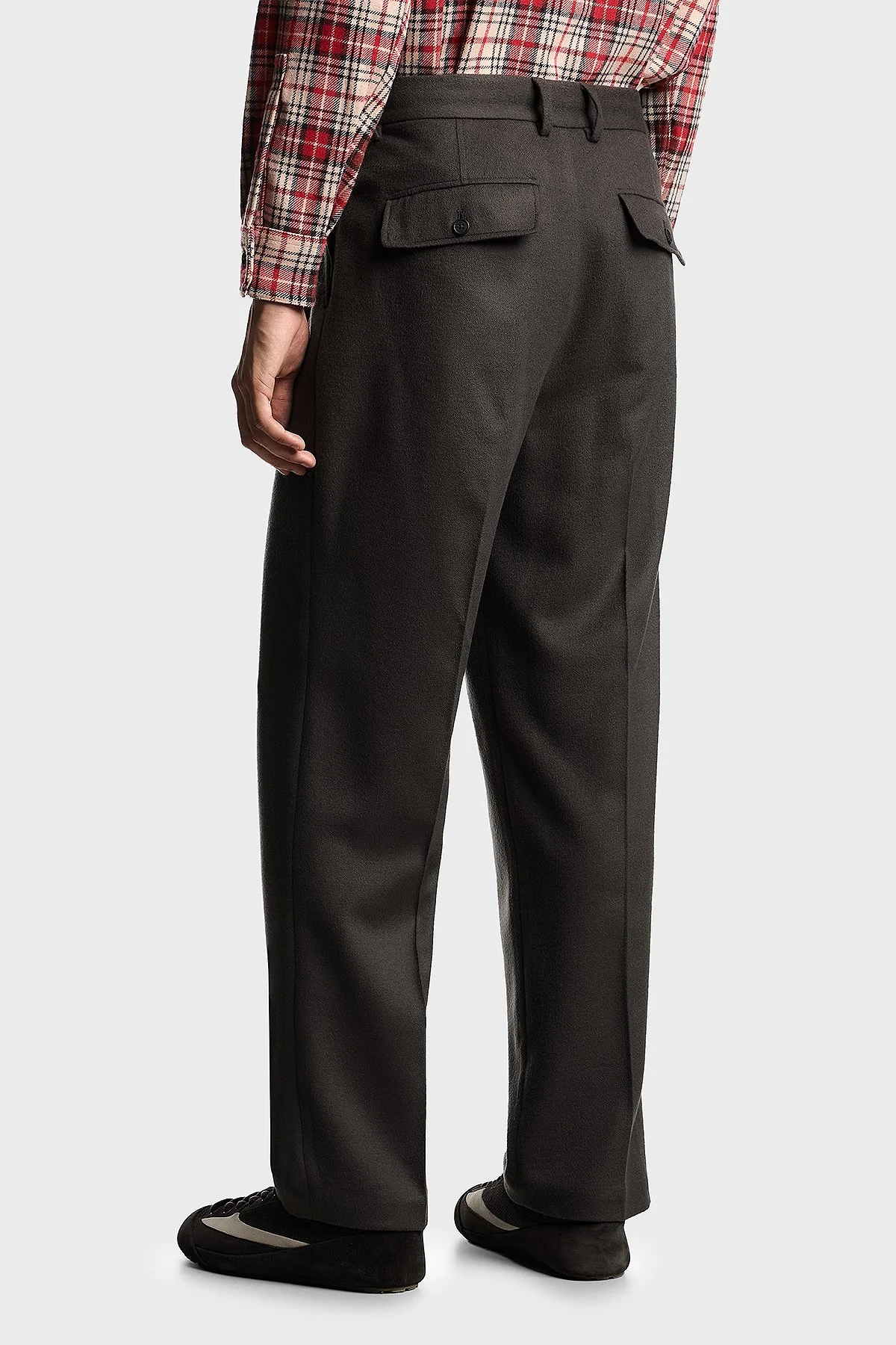 Emporio Armani Relaxed Fit Normal Bel Düz Paça Pileli Yün Erkek Pantolon EM003287 AF17835 U8112 ANTRASİT - 3