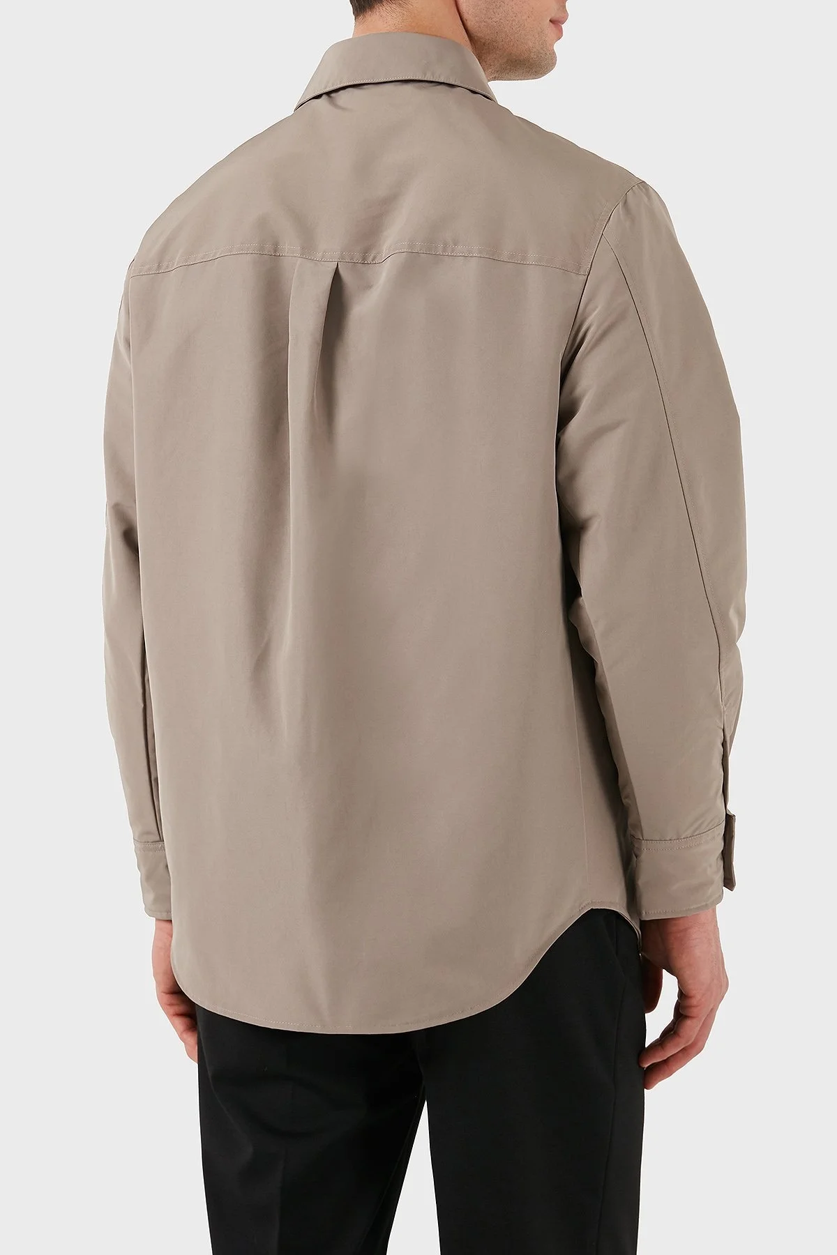 Emporio Armani Relaxed Fit Yama Cepli ve Logo Yamalı Erkek Gömlek Ceket EM001629 AF13770 U6107 VİZON - 9