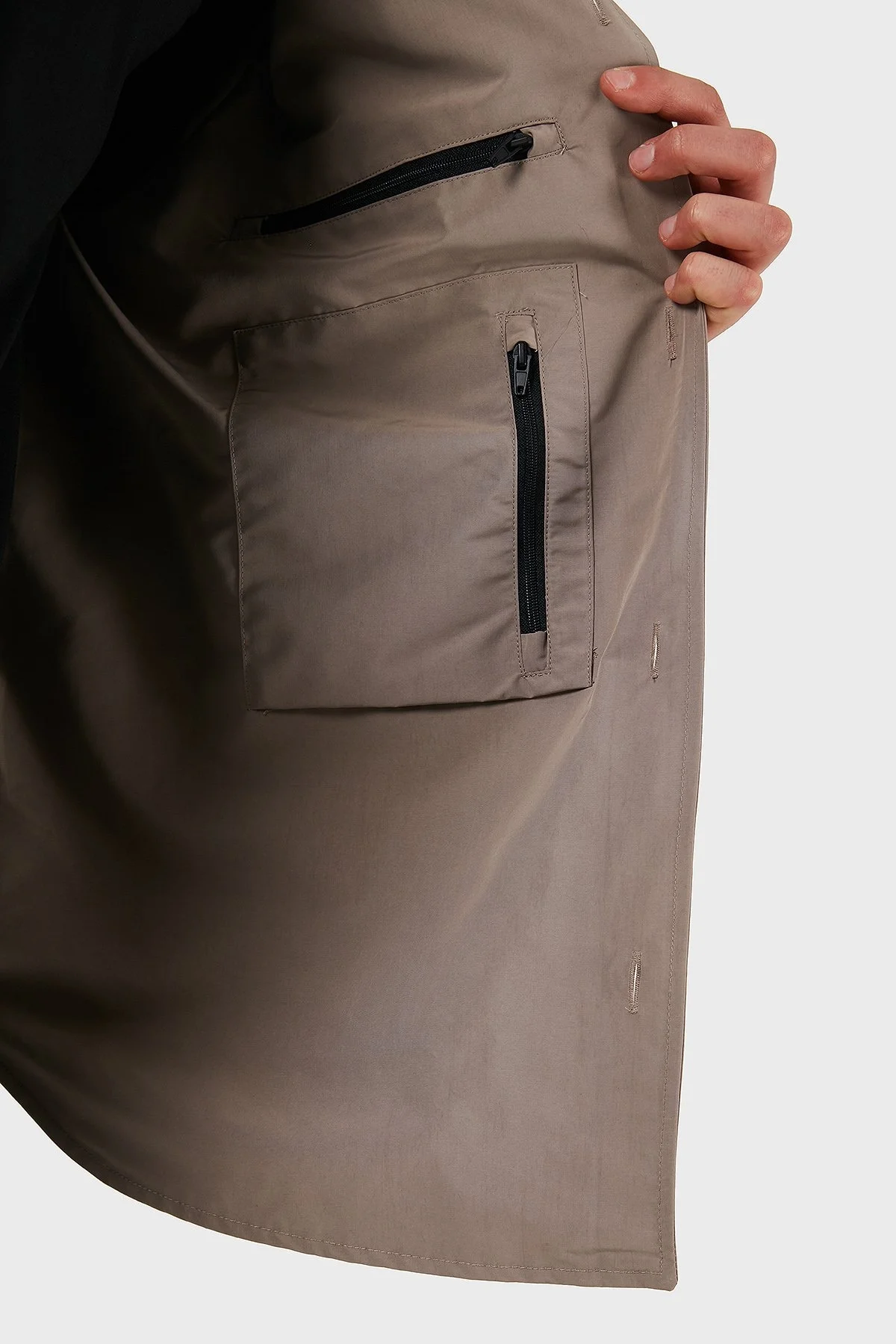 Emporio Armani Relaxed Fit Yama Cepli ve Logo Yamalı Erkek Gömlek Ceket EM001629 AF13770 U6107 VİZON - 11