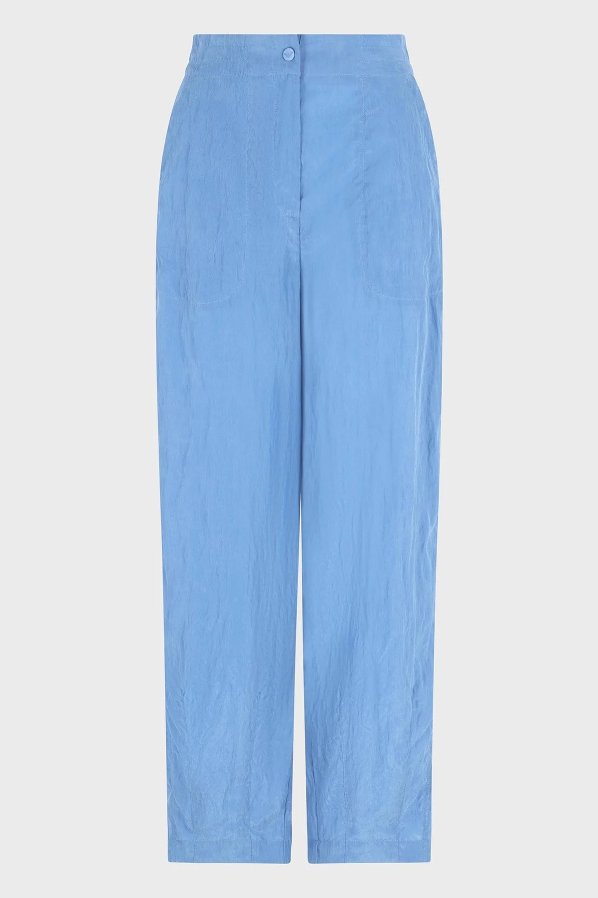 Emporio Armani Relaxed Fit Yüksek Bel Düz Paça Cupra Bayan Pantolon EW000654 AF12644 U9324 MAVİ - 8