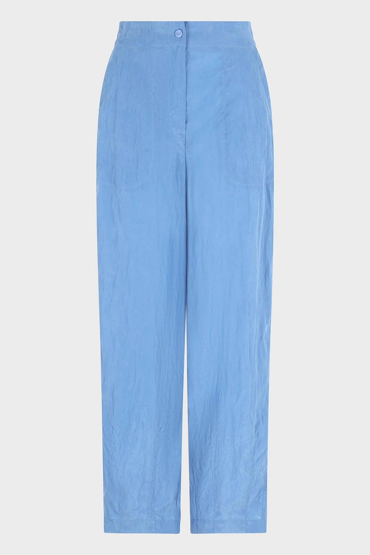 Emporio Armani Relaxed Fit Yüksek Bel Düz Paça Cupra Kadın Pantolon EW000654 AF12644 U9324 MAVİ - 4