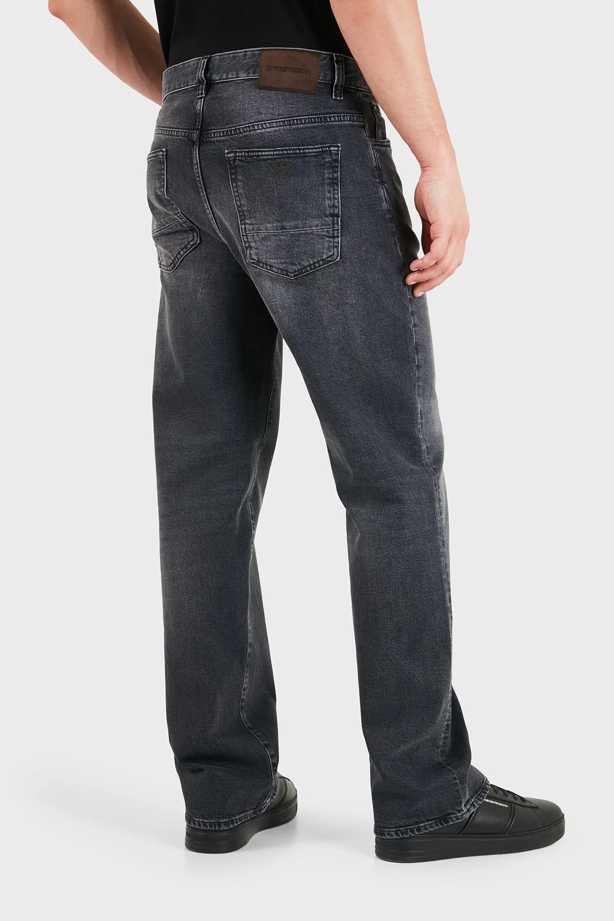 Emporio Armani Relaxed Straight Fit Normal Bel Düz Paça Jeans Erkek Kot Pantolon EM006486 AF29665 M8001 Gri - 3