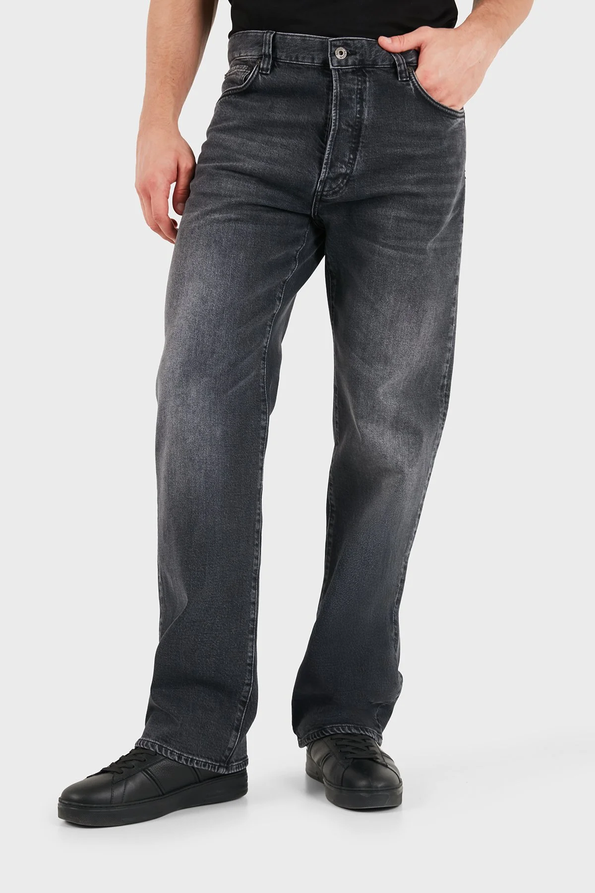 Emporio Armani Relaxed Straight Fit Normal Bel Düz Paça Jeans Erkek Kot Pantolon EM006486 AF29665 M8001 Gri - 4