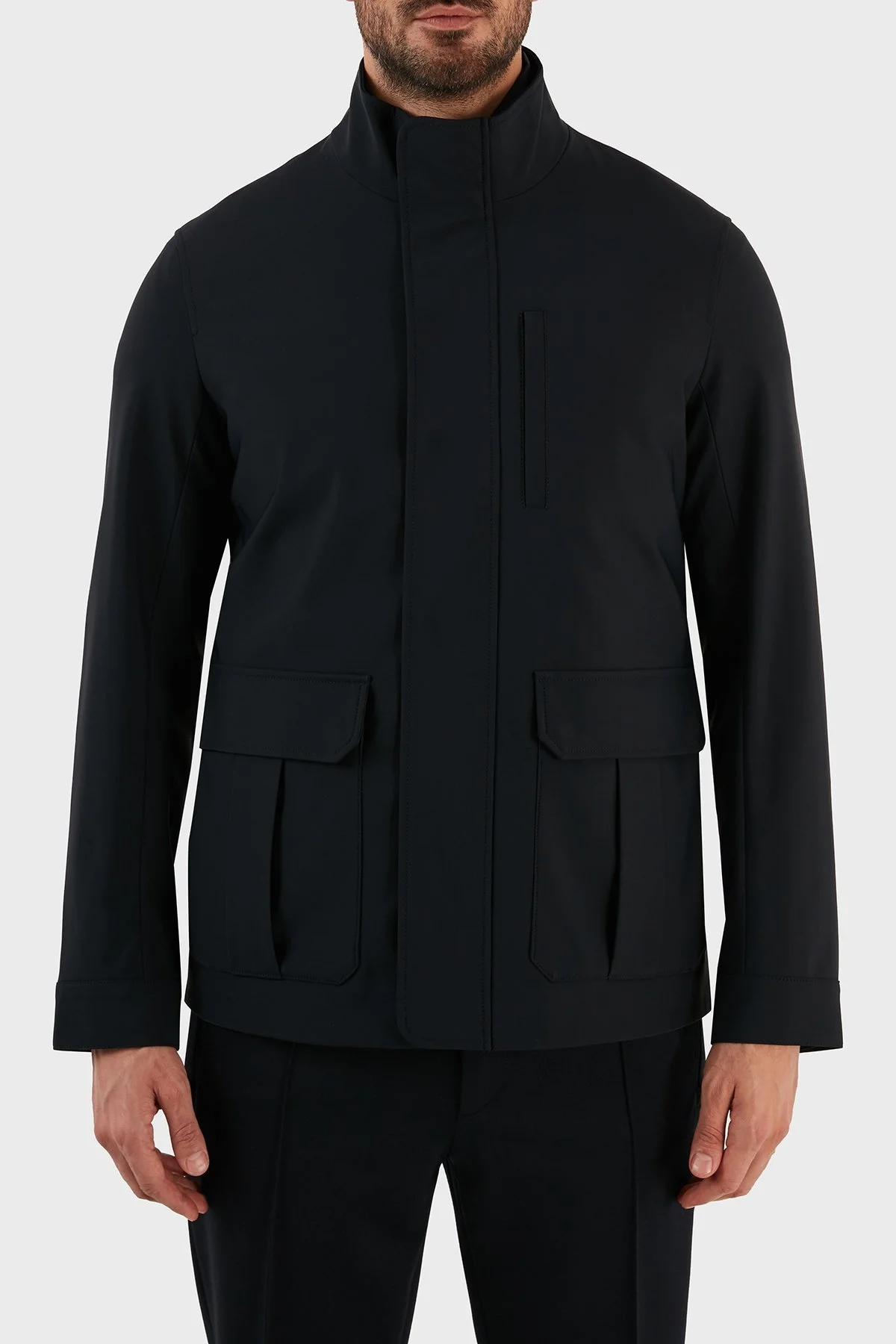 Emporio Armani Rüzgar Geçirmez Isı Yalıtımlı Yelekli Dik Yaka Erkek Mont 8N1BE8 1NZAZ 0920 LACİVERT - 1