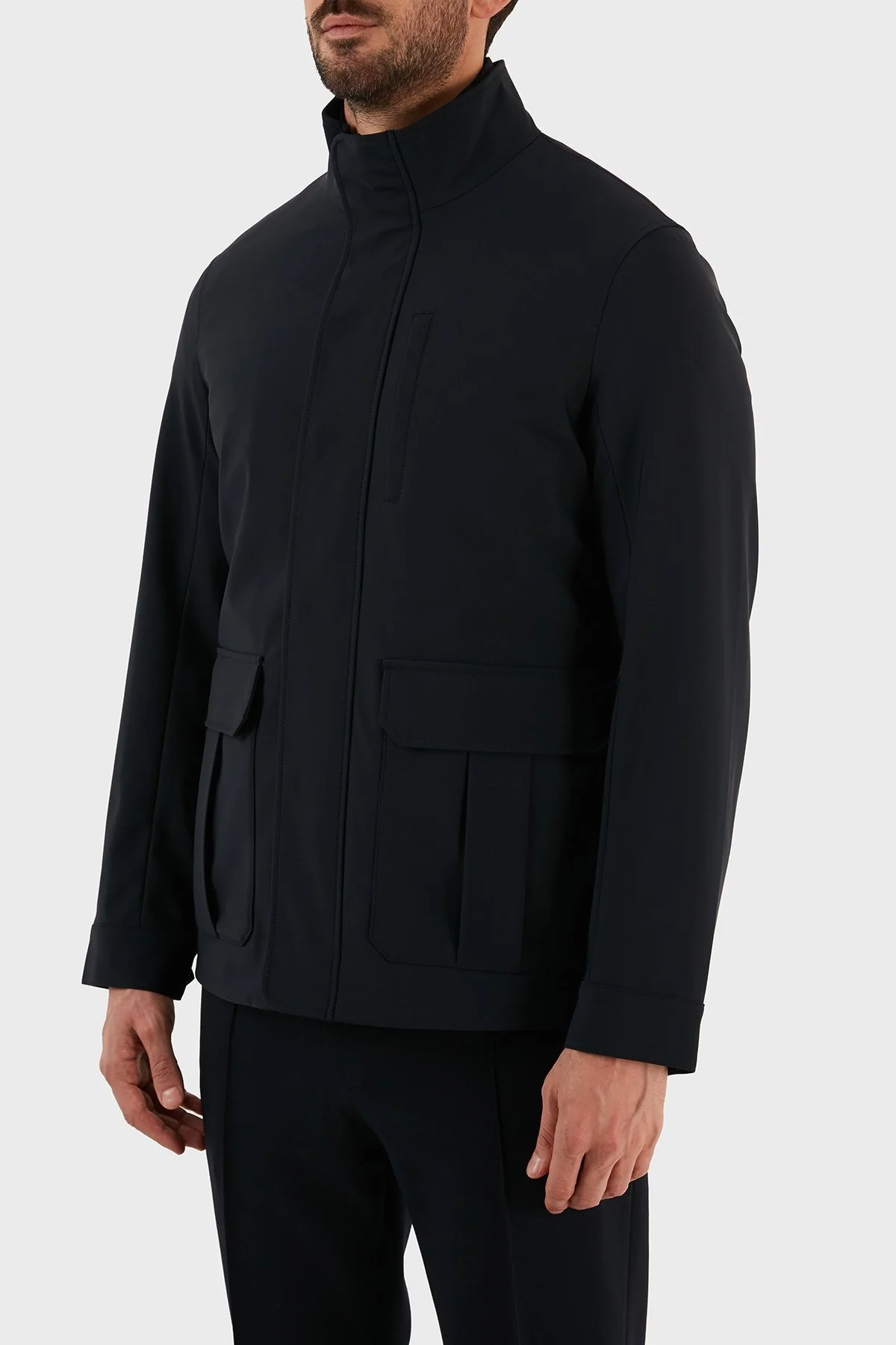 Emporio Armani Rüzgar Geçirmez Isı Yalıtımlı Yelekli Dik Yaka Erkek Mont 8N1BE8 1NZAZ 0920 LACİVERT - 2