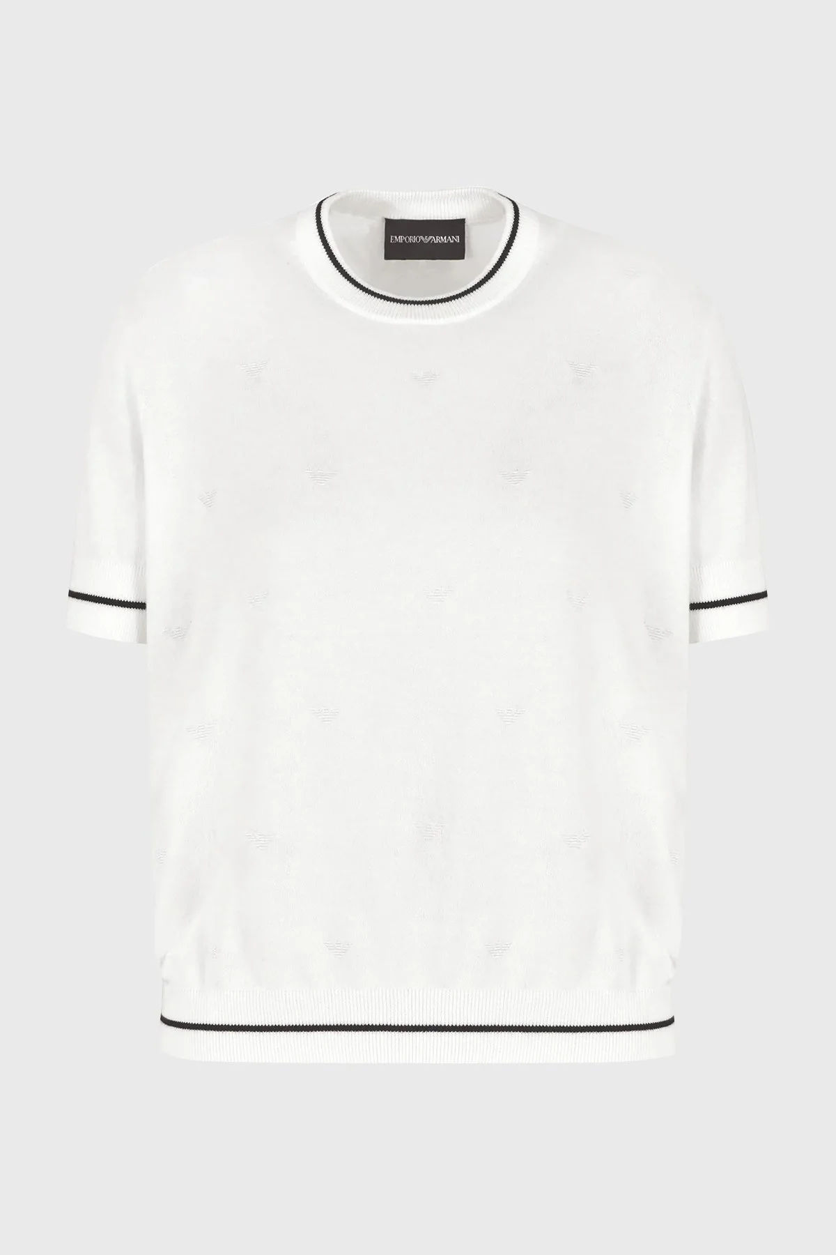 Emporio Armani Saf Pamuklu Bisiklet Yaka Bayan Triko 3D2MTD 2M04Z 0101 BEYAZ - 5
