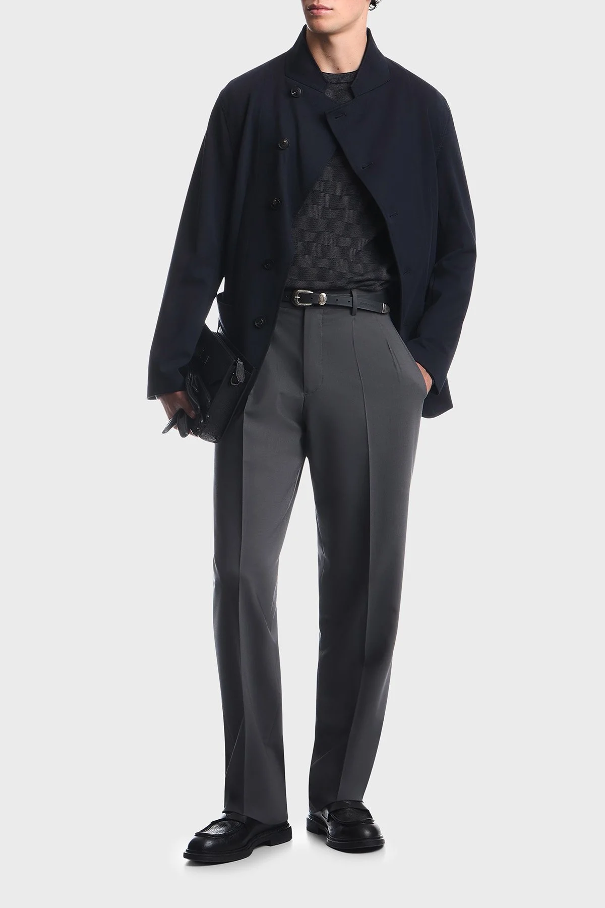 Emporio Armani Saf Yün Yuvarlak Yaka Erkek Kazak EM006276 AF29848 FB004 Lacivert - 2