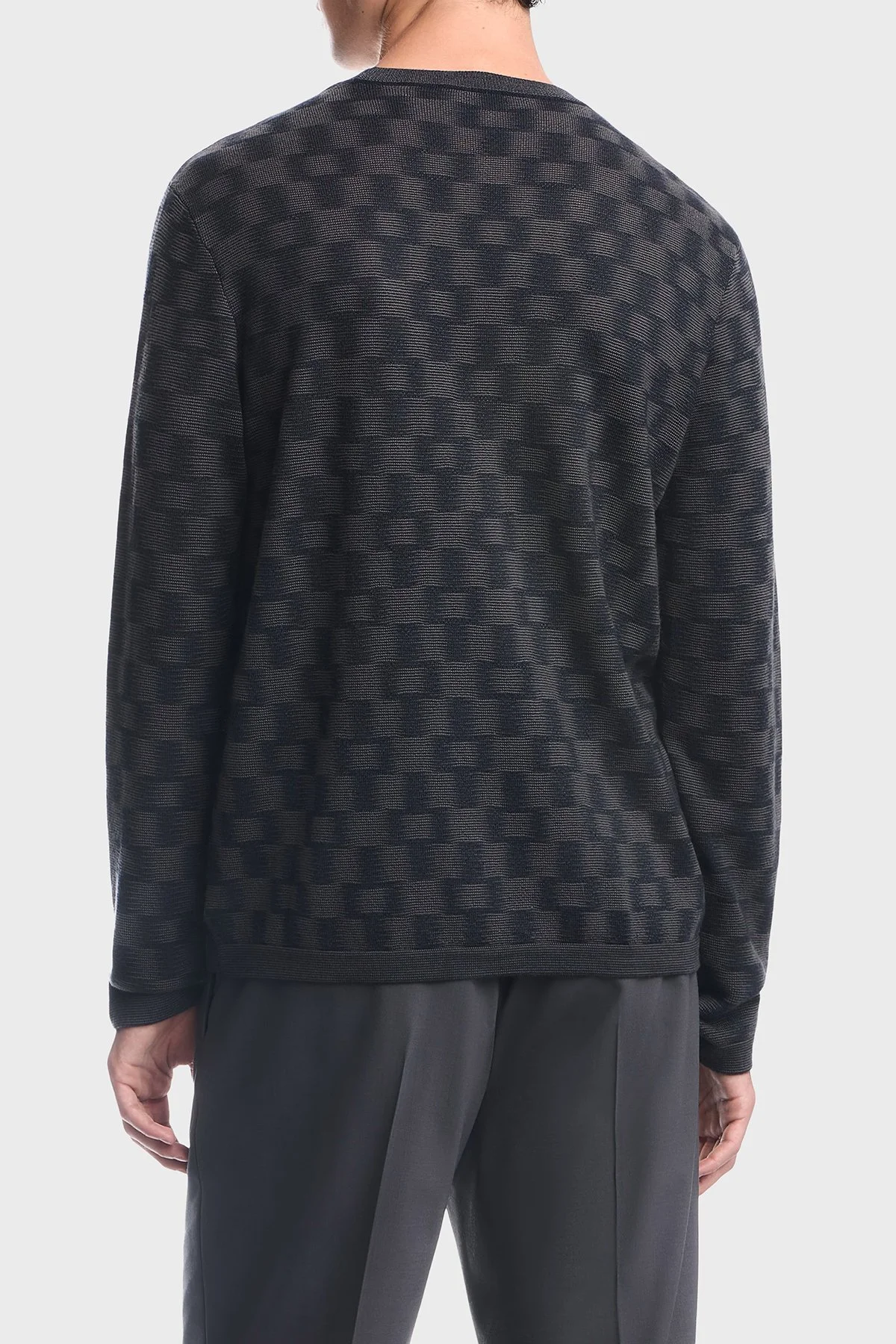 Emporio Armani Saf Yün Yuvarlak Yaka Erkek Kazak EM006276 AF29848 FB004 Lacivert - 3