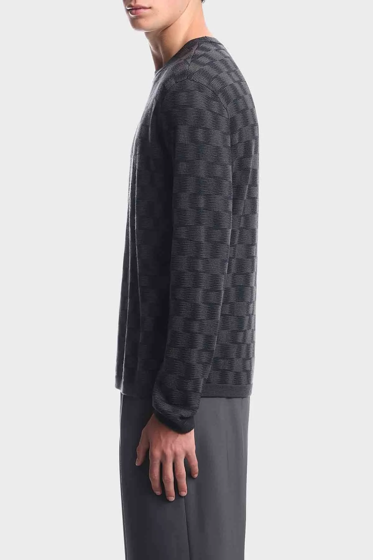 Emporio Armani Saf Yün Yuvarlak Yaka Erkek Kazak EM006276 AF29848 FB004 Lacivert - 4
