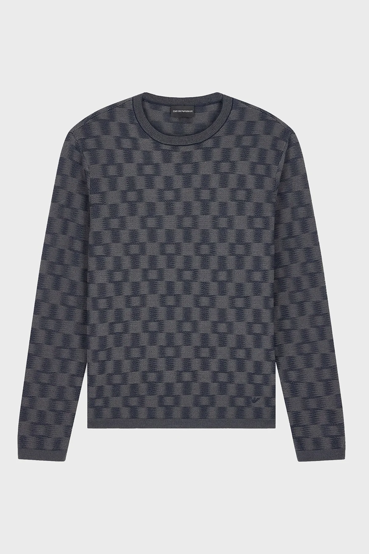 Emporio Armani Saf Yün Yuvarlak Yaka Erkek Kazak EM006276 AF29848 FB004 Lacivert - 6