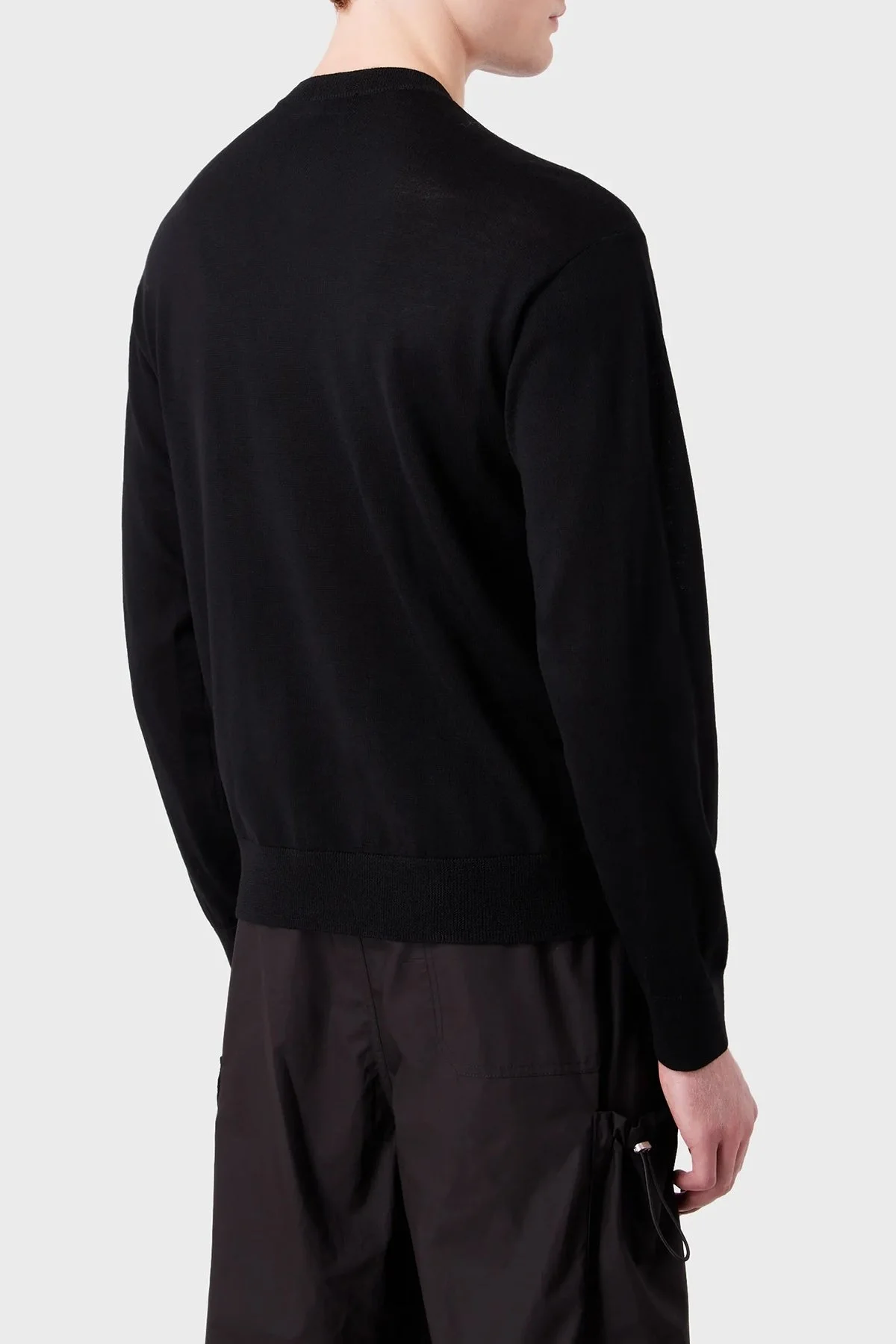 Emporio Armani Saf Yünlü Regular Fit Bisiklet Yaka Erkek Kazak 6R1MXG 1MNGZ F008 SİYAH - 2