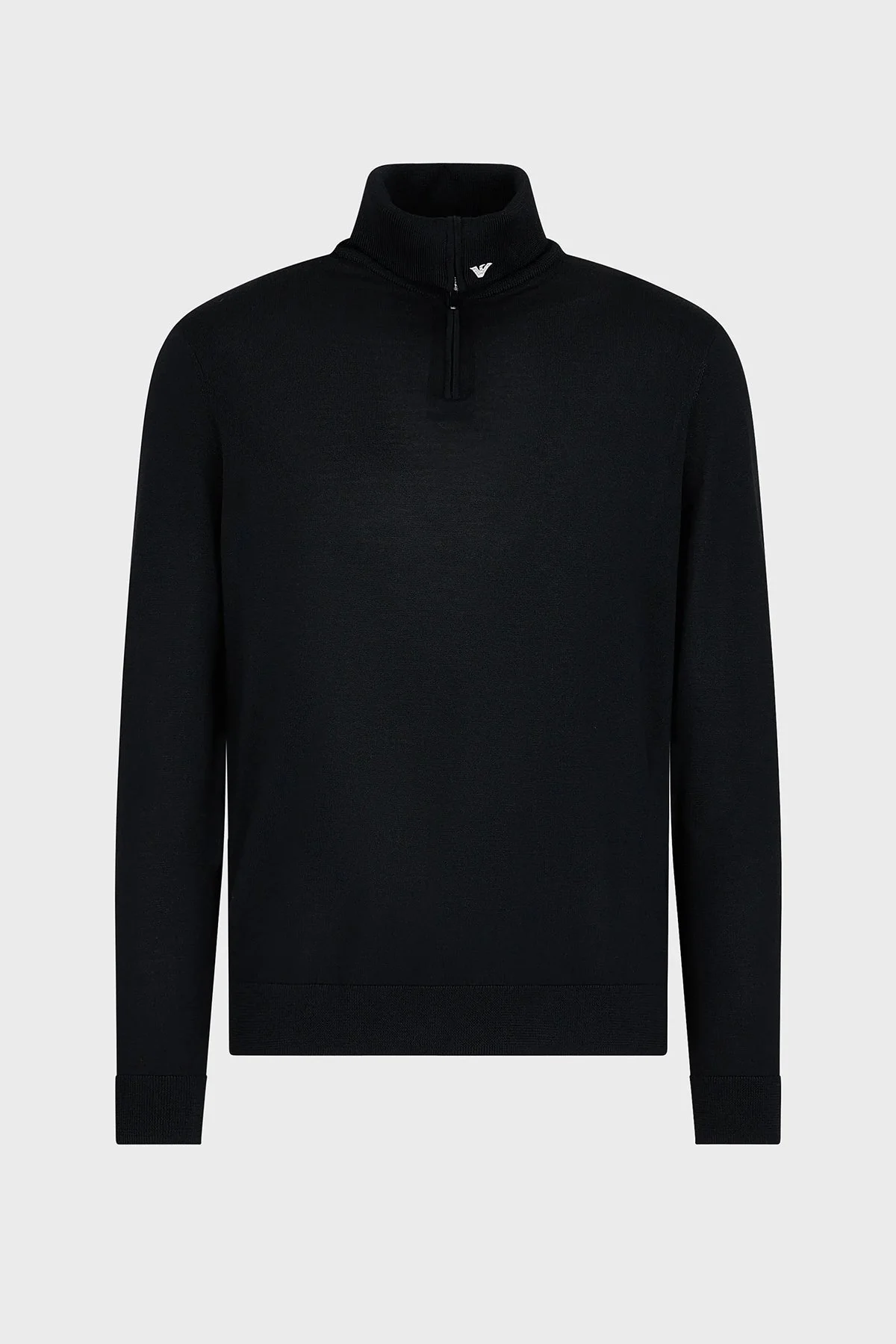 Emporio Armani Saf Yünlü Regular Fit Fermuarlı Dik Yaka Erkek Kazak 6R1MXF 1MNFZ F008 SİYAH - 8