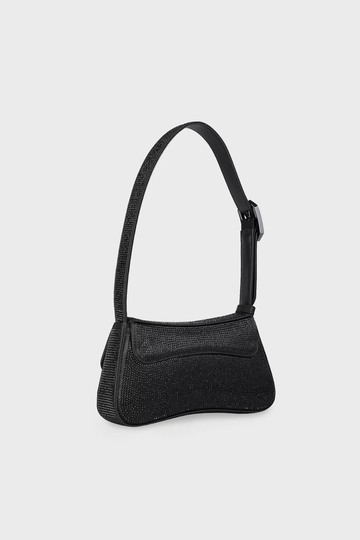 Emporio Armani Saten Logolu Elmas İşlemeli Ayarlanabilir Omuz Askılı Bayan Çanta Y3E244 YZZ9I8 1138 SİYAH - 6