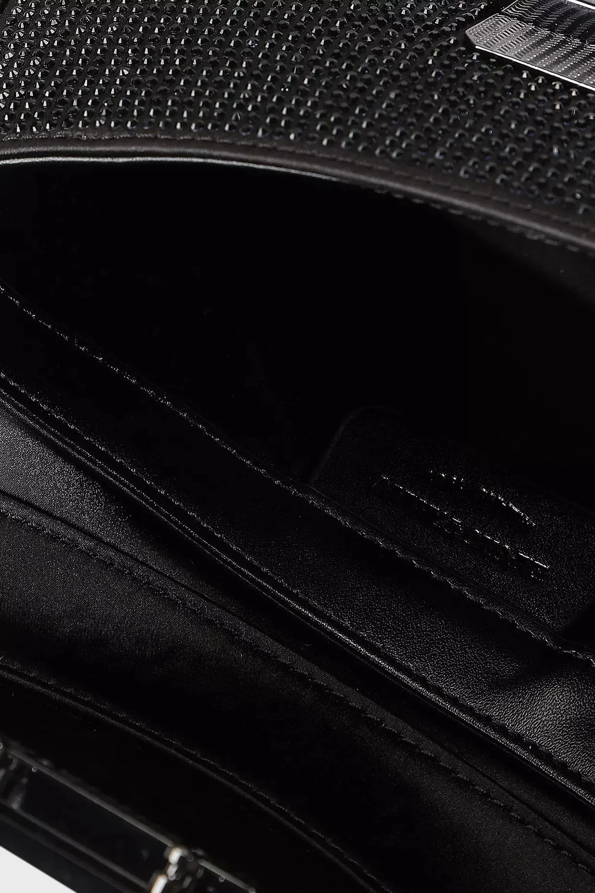 Emporio Armani Saten Logolu Elmas İşlemeli Ayarlanabilir Omuz Askılı Bayan Çanta Y3E244 YZZ9I8 1138 SİYAH - 7