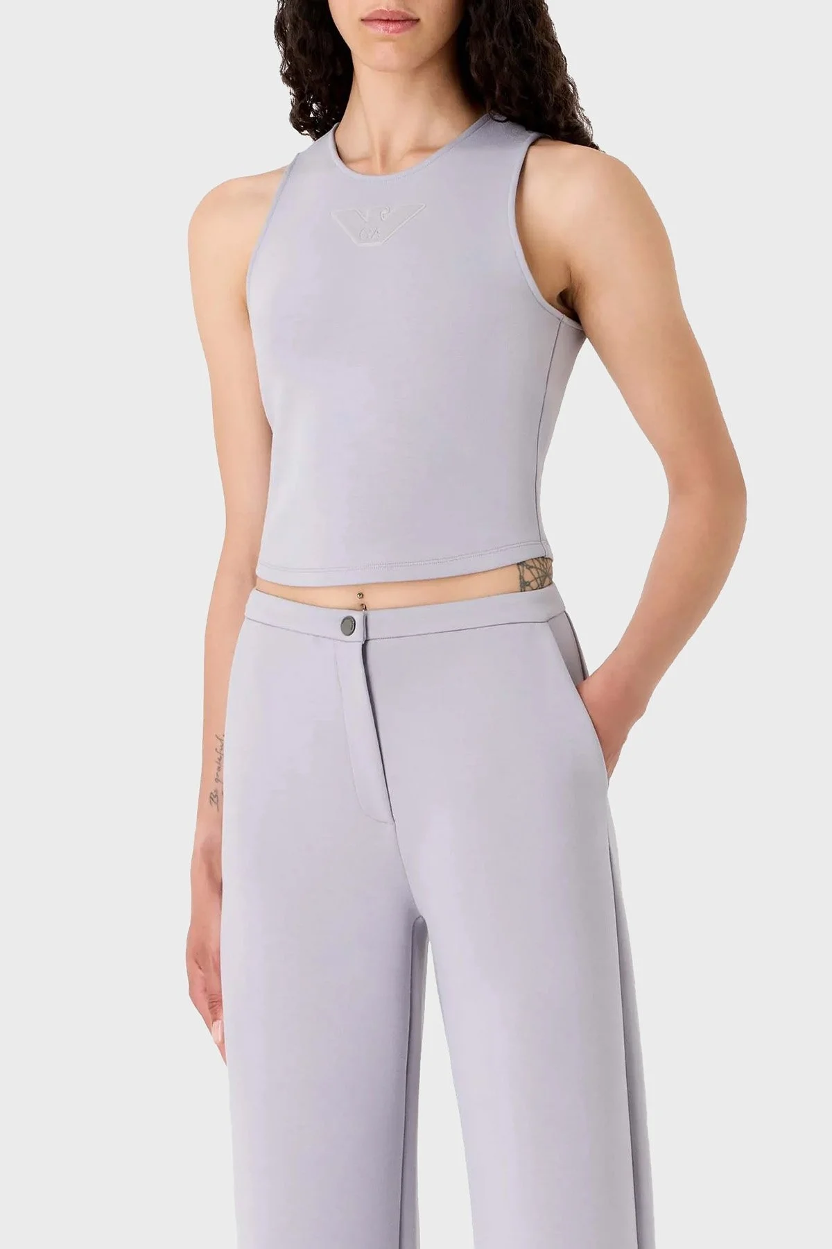 Emporio Armani Scuba Bisiklet Yaka Kolsuz Bayan Top 3D2K6A 2JZYZ 0802 LİLA - 1