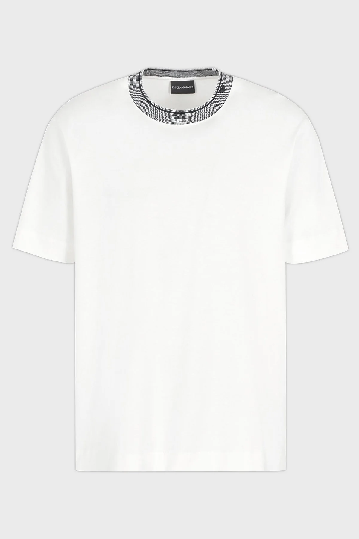 Emporio Armani Şerit Detaylı % 100 Pamuk Regular Fit Sıfıt Yaka Erkek T Shirt EM000853 AF12926 U0003 BEYAZ - 5